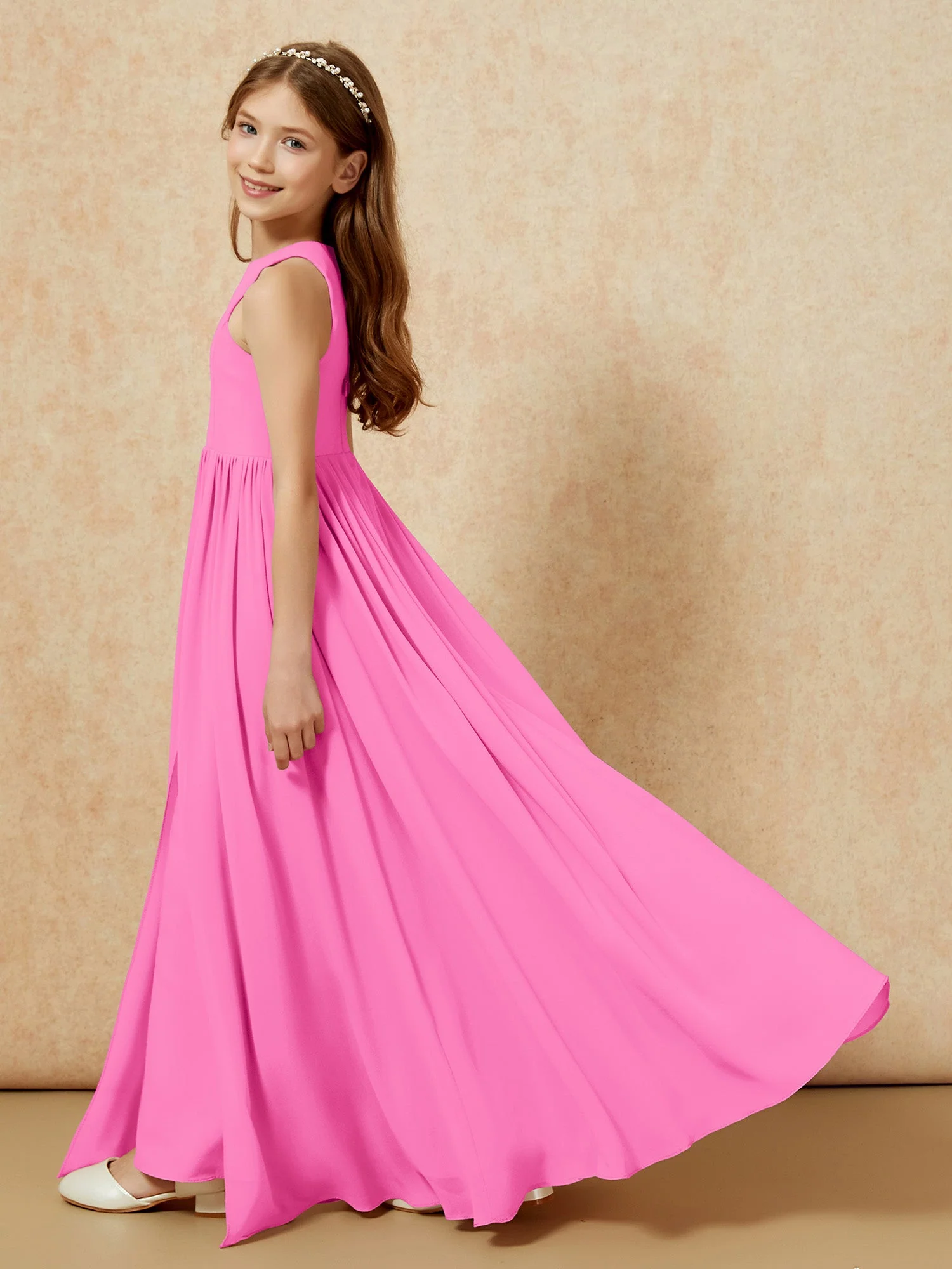 Einfach Ärmellos Chiffon Junge Brautjungfernkleider Azalee - Image 9