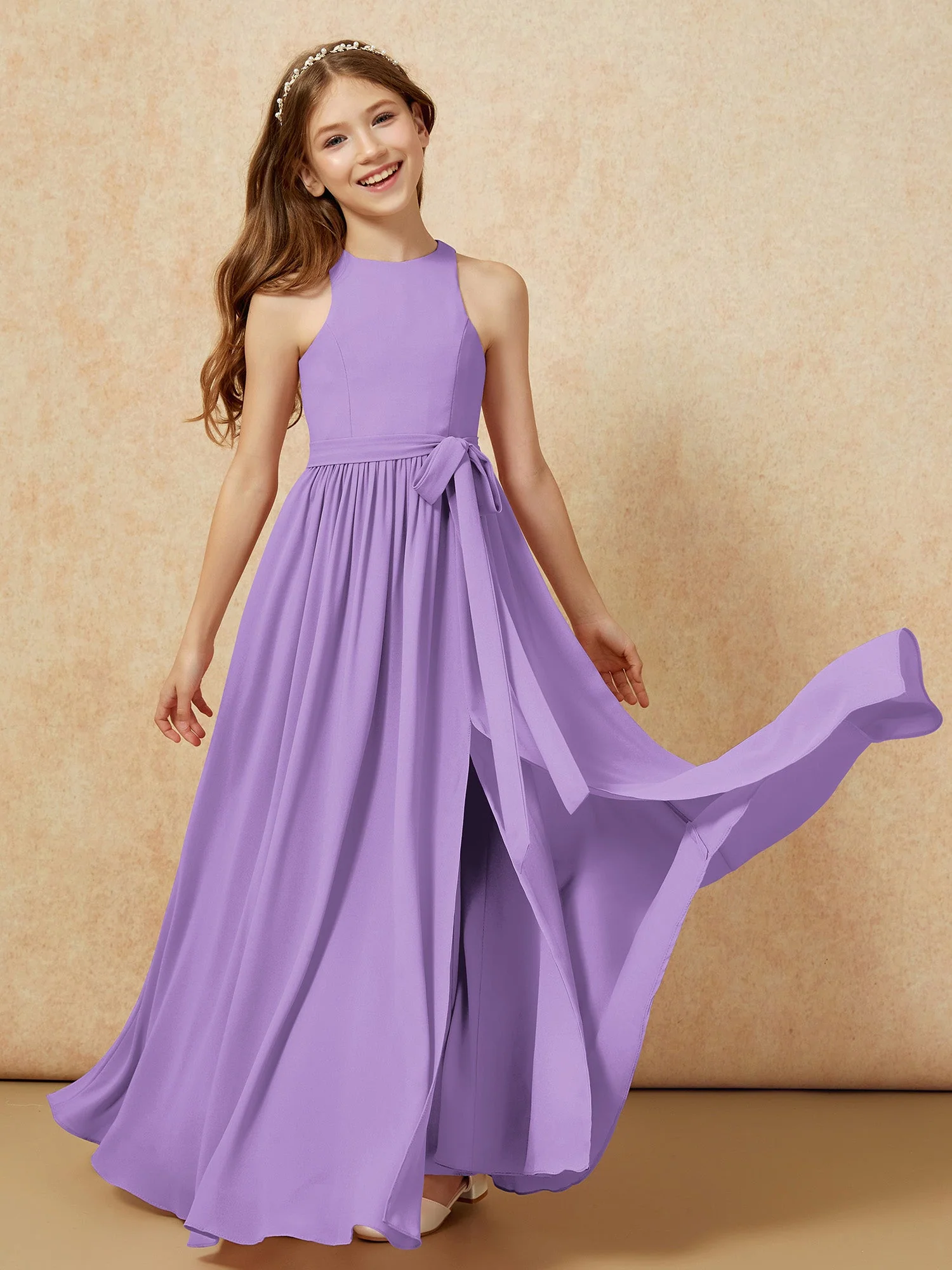 Einfach Ärmellos Chiffon Junge Brautjungfernkleider Tahiti - Image 10