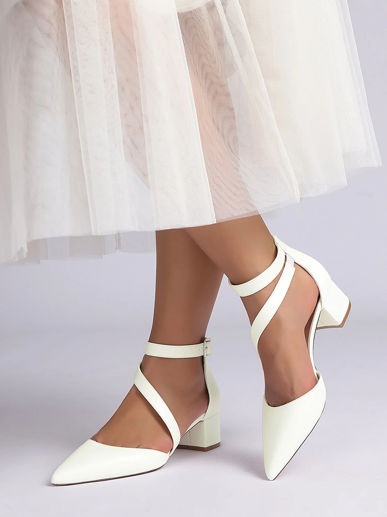 Einfache Kunstleder Spitzenschuh Hochzeitsschuhe - Image 7