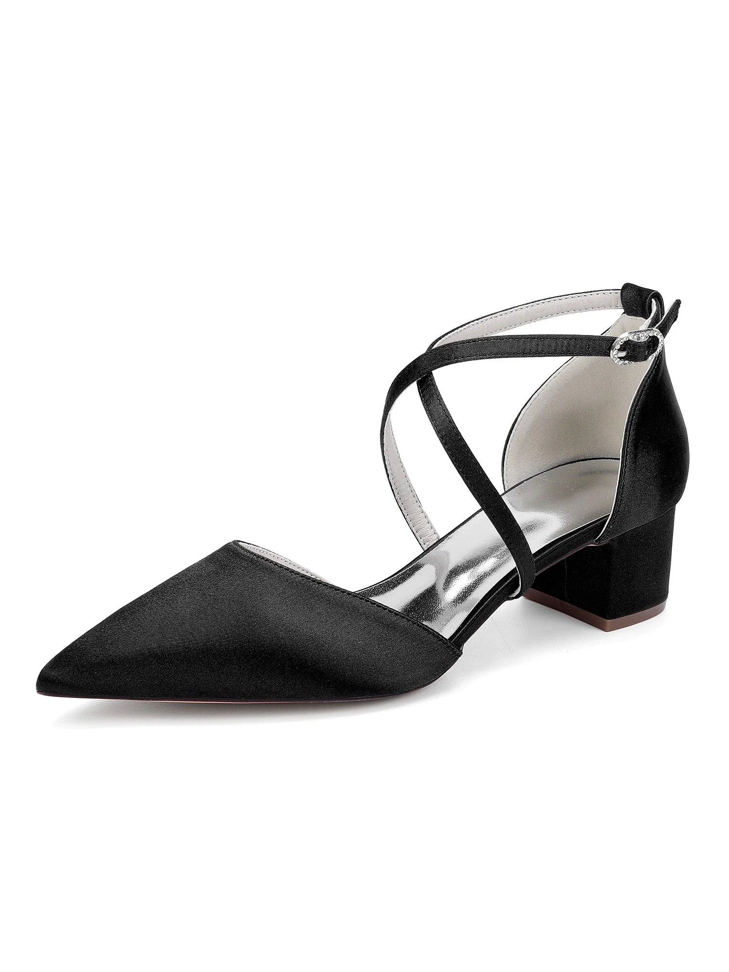 Einfache Satin Blockabsatz Damenschuhe - Image 7