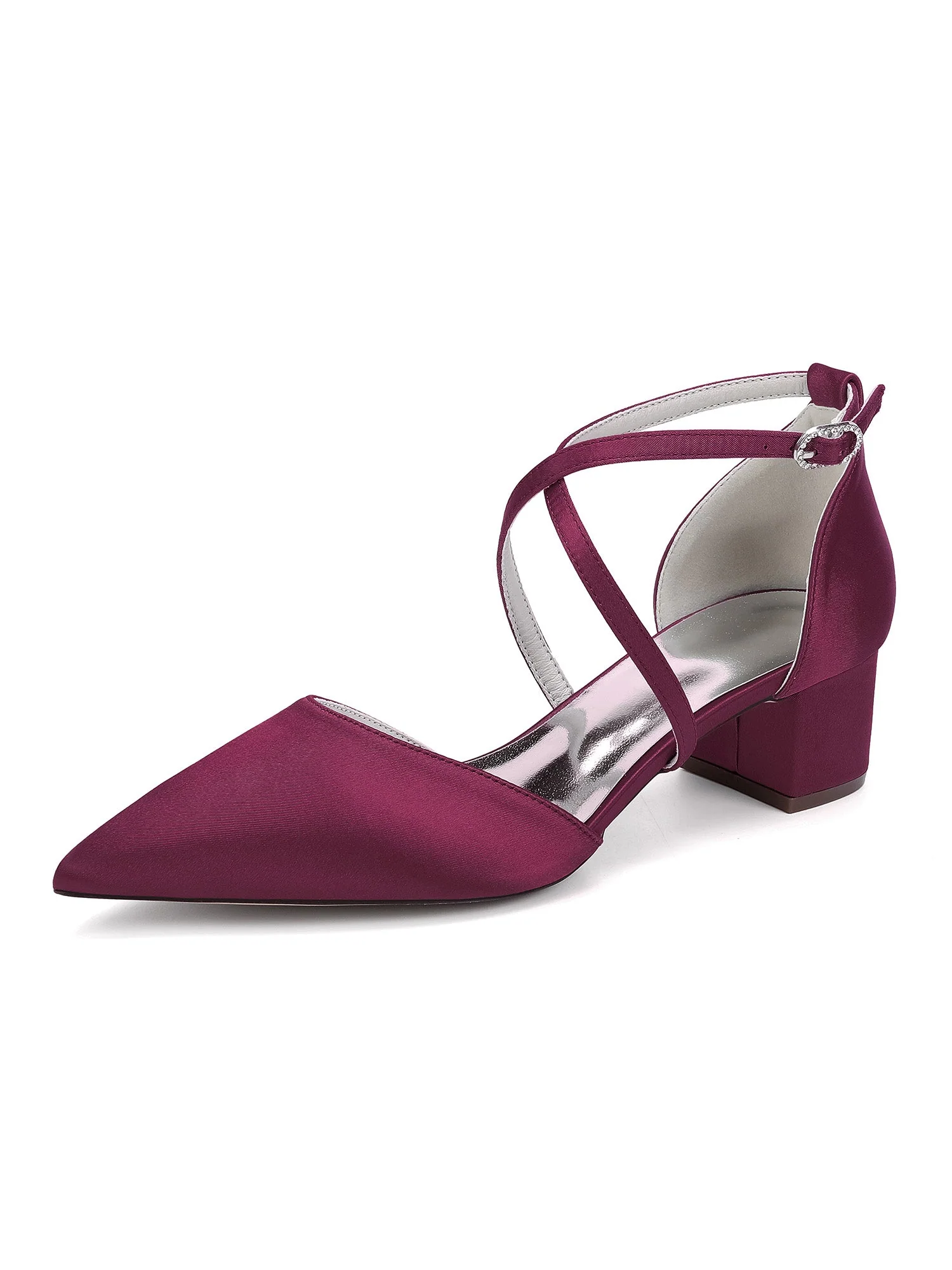 Einfache Satin Blockabsatz Damenschuhe - Image 8