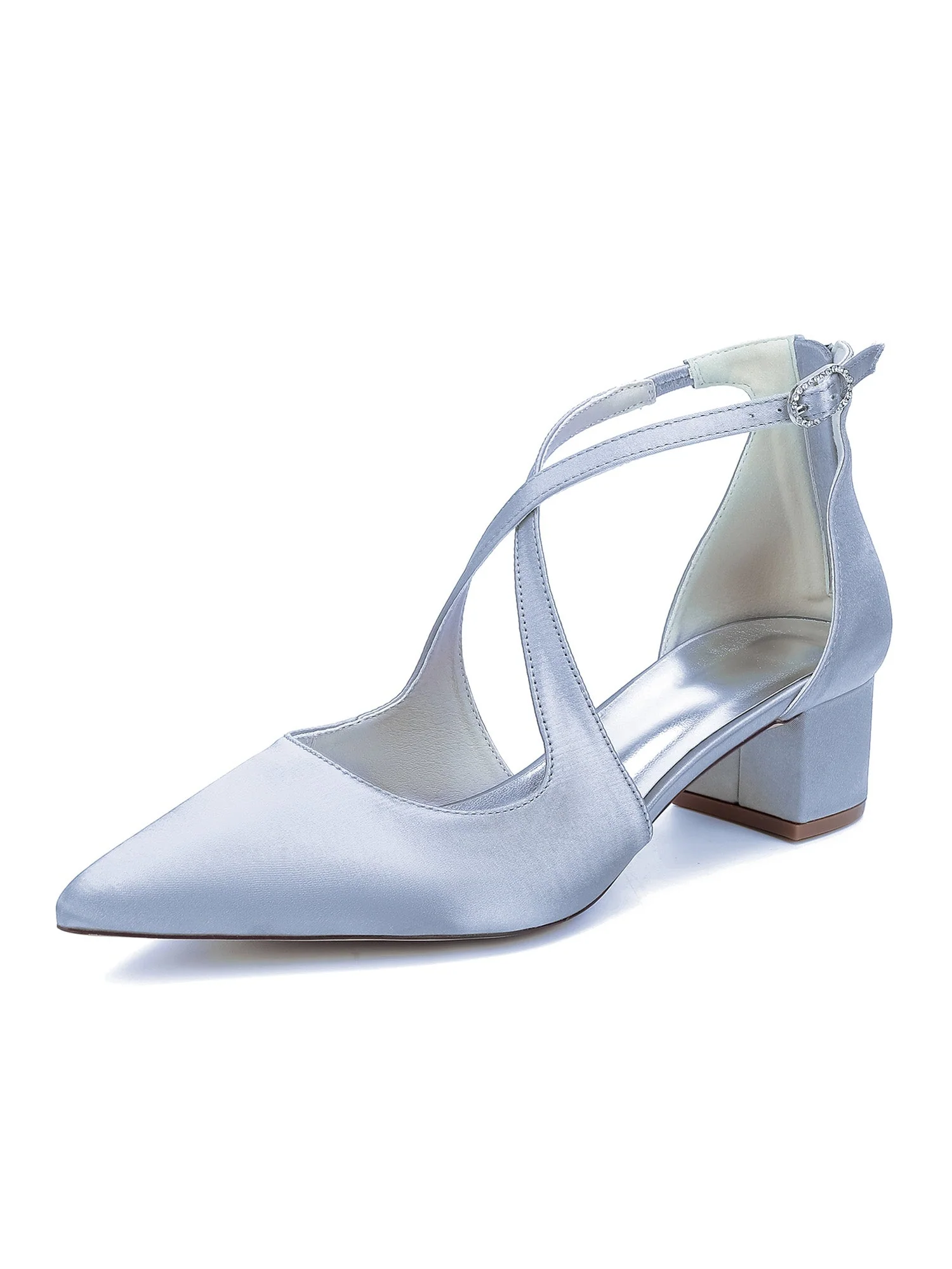 Einfache Satin Spitzenschuh Kitten Heel Schuhe - Image 10
