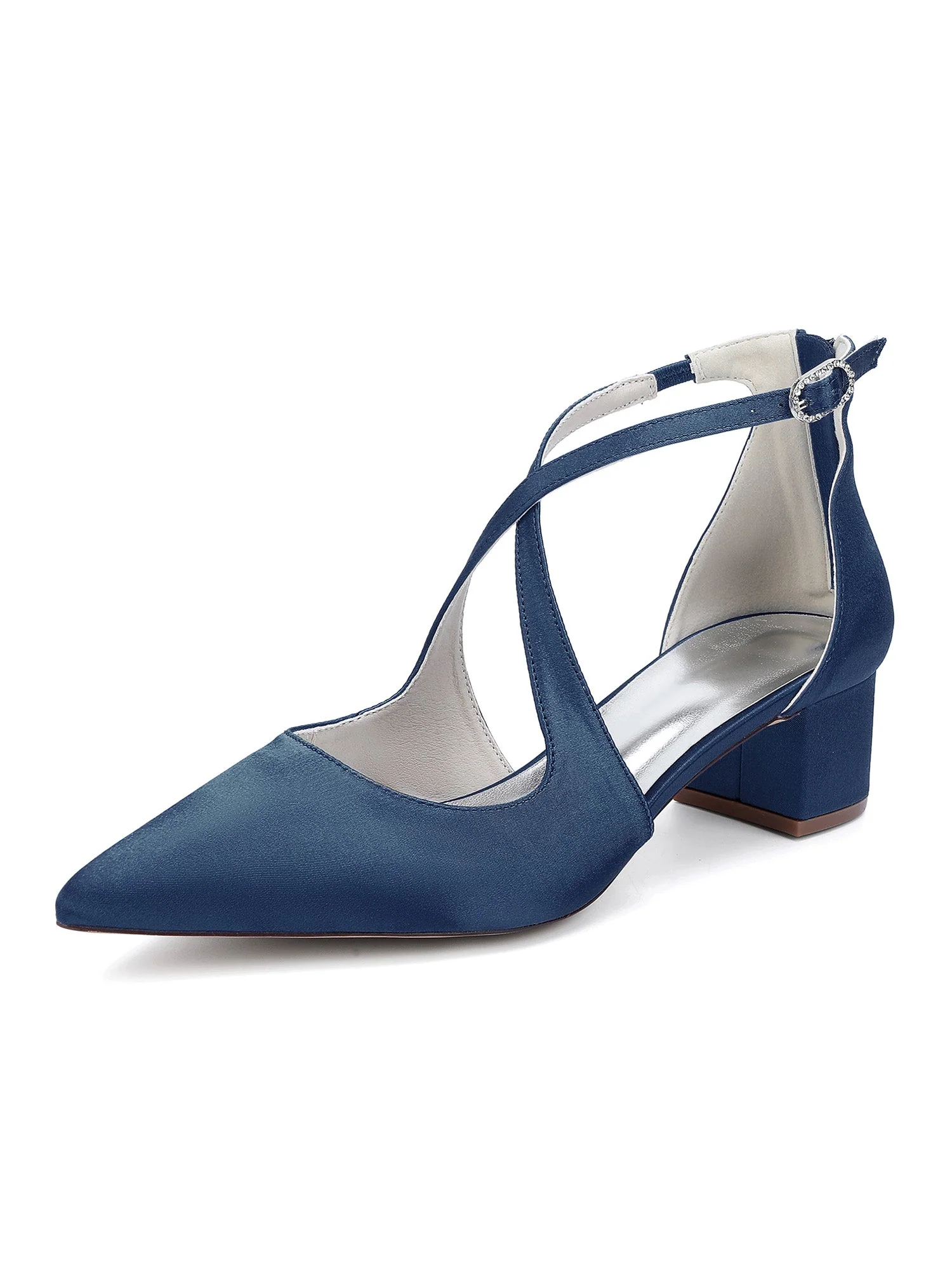 Einfache Satin Spitzenschuh Kitten Heel Schuhe - Image 14