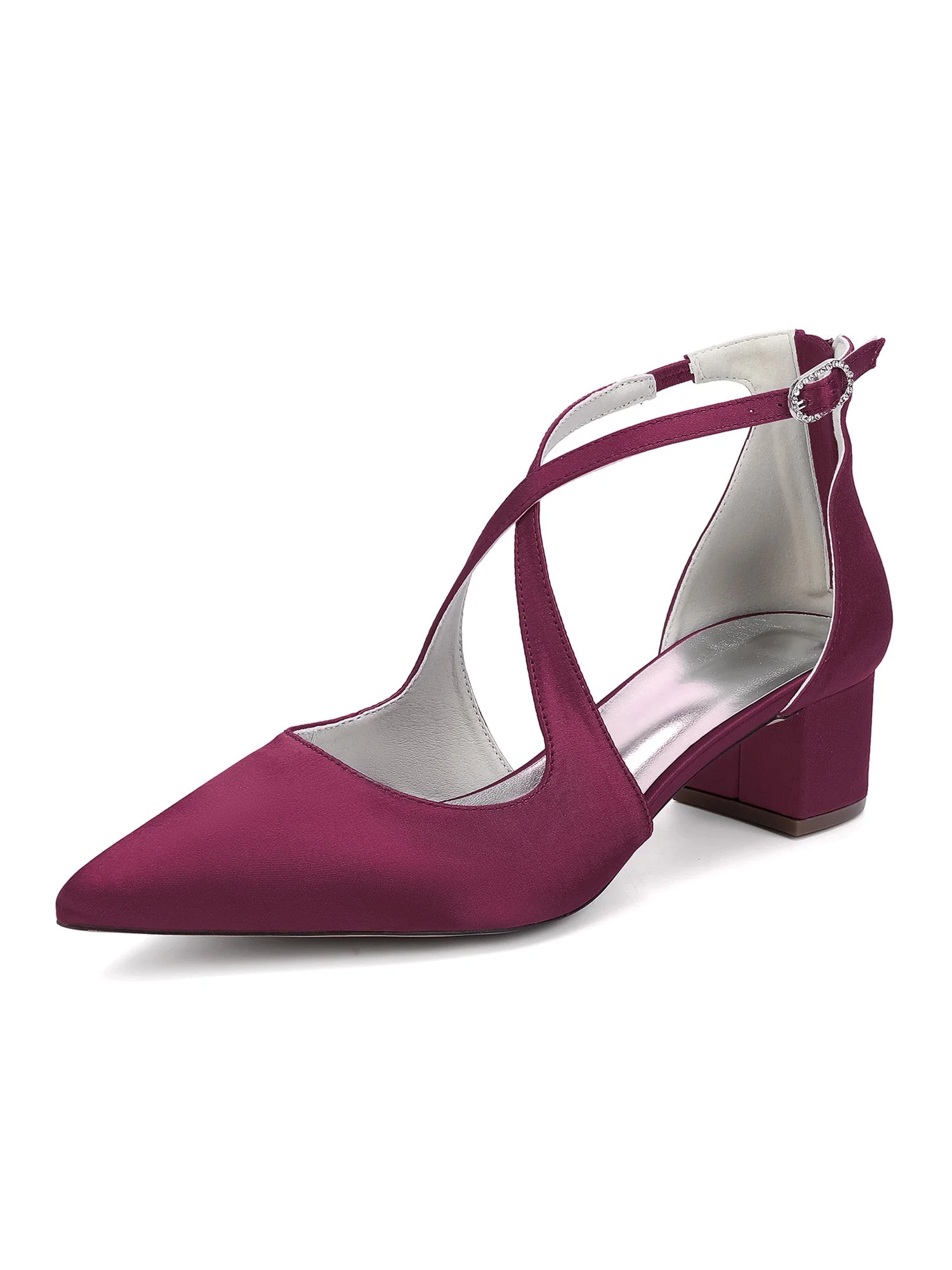 Einfache Satin Spitzenschuh Kitten Heel Schuhe - Image 16