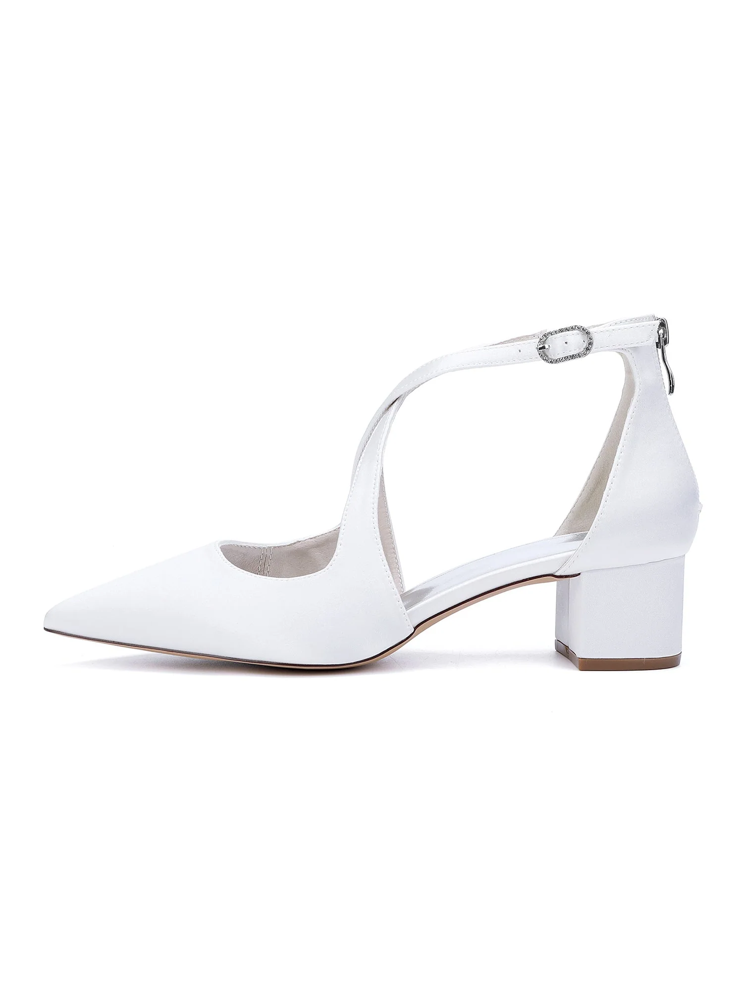 Einfache Satin Spitzenschuh Kitten Heel Schuhe - Image 5