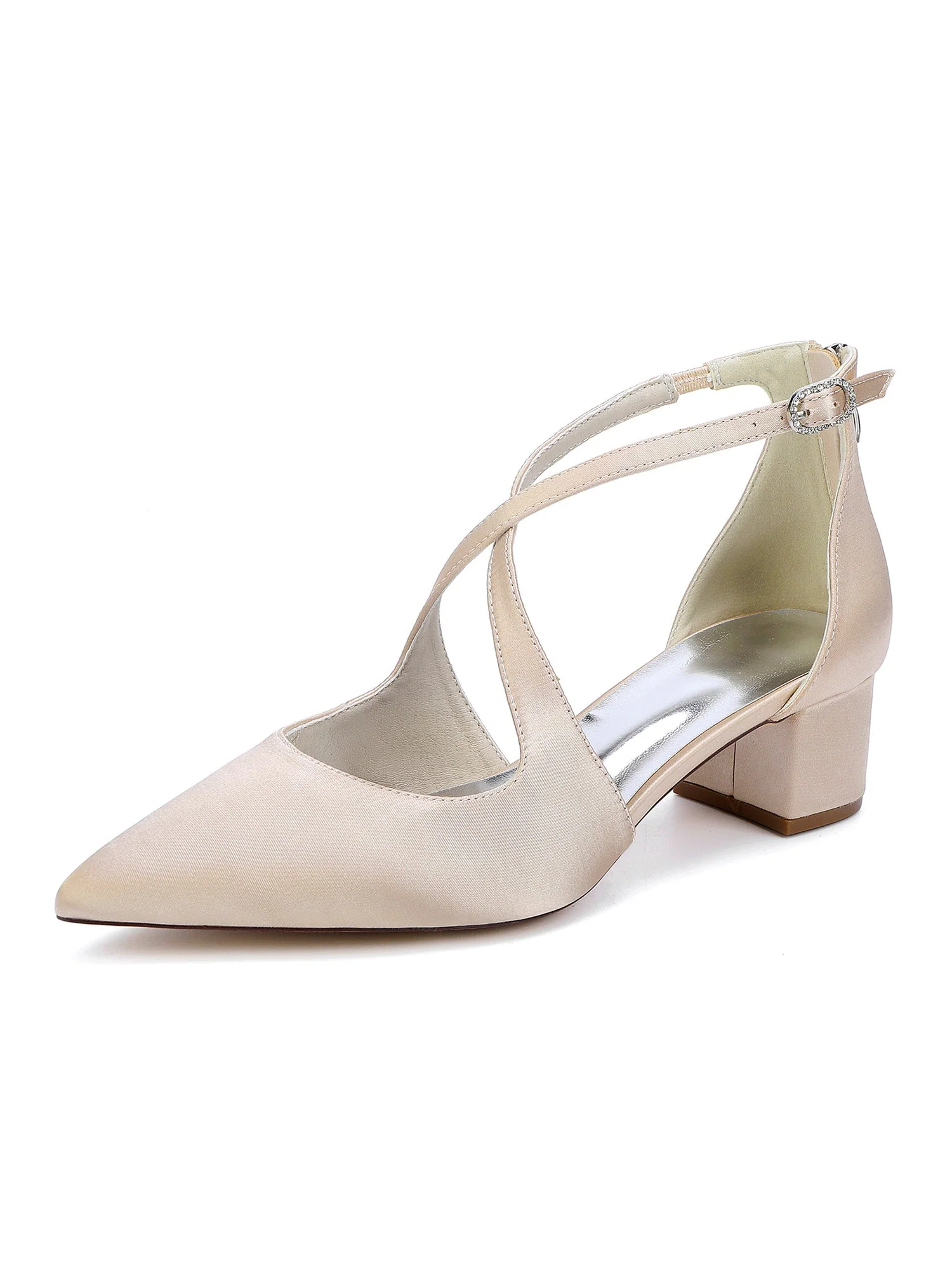 Einfache Satin Spitzenschuh Kitten Heel Schuhe - Image 8