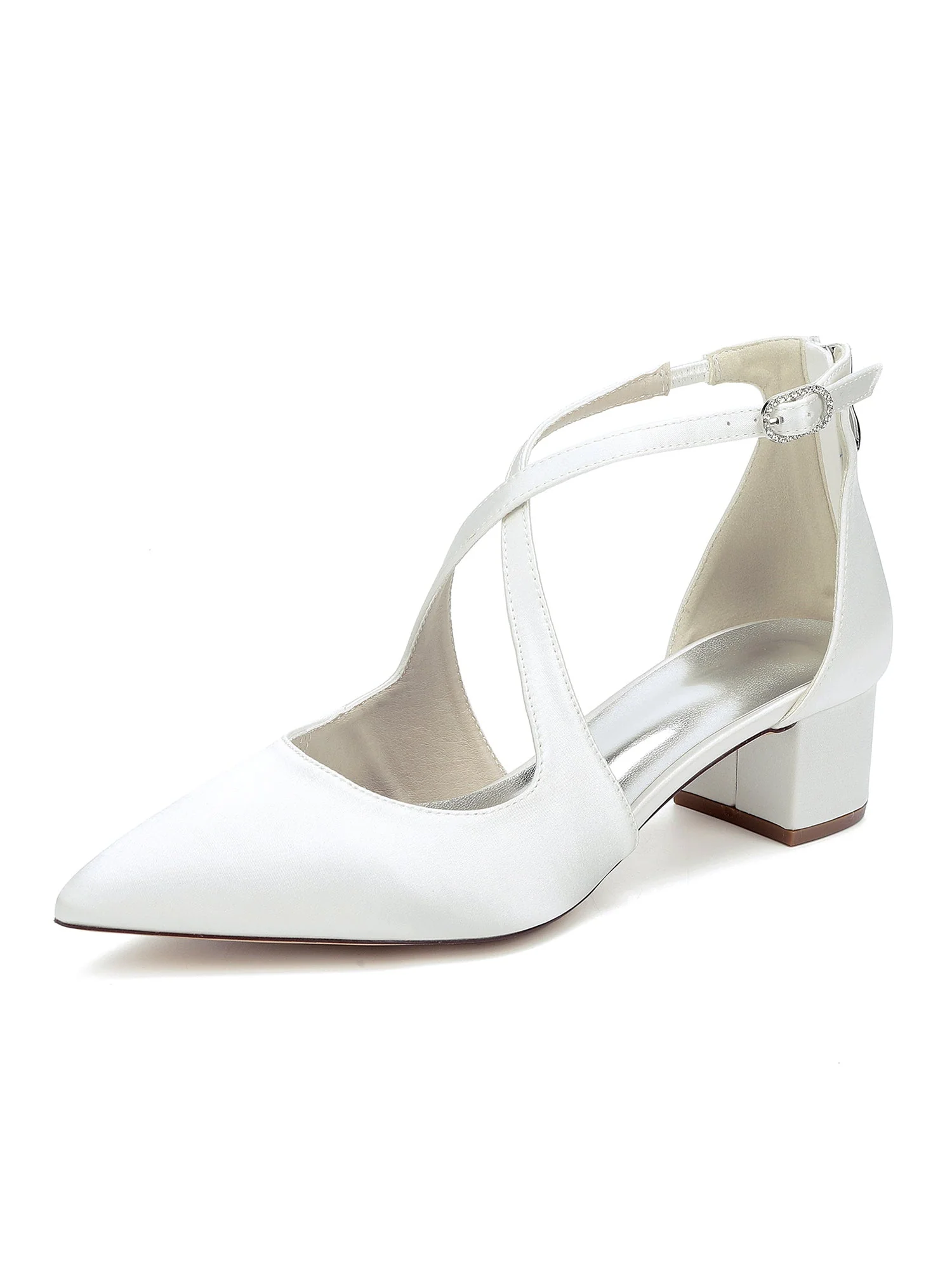 Einfache Satin Spitzenschuh Kitten Heel Schuhe - Image 9