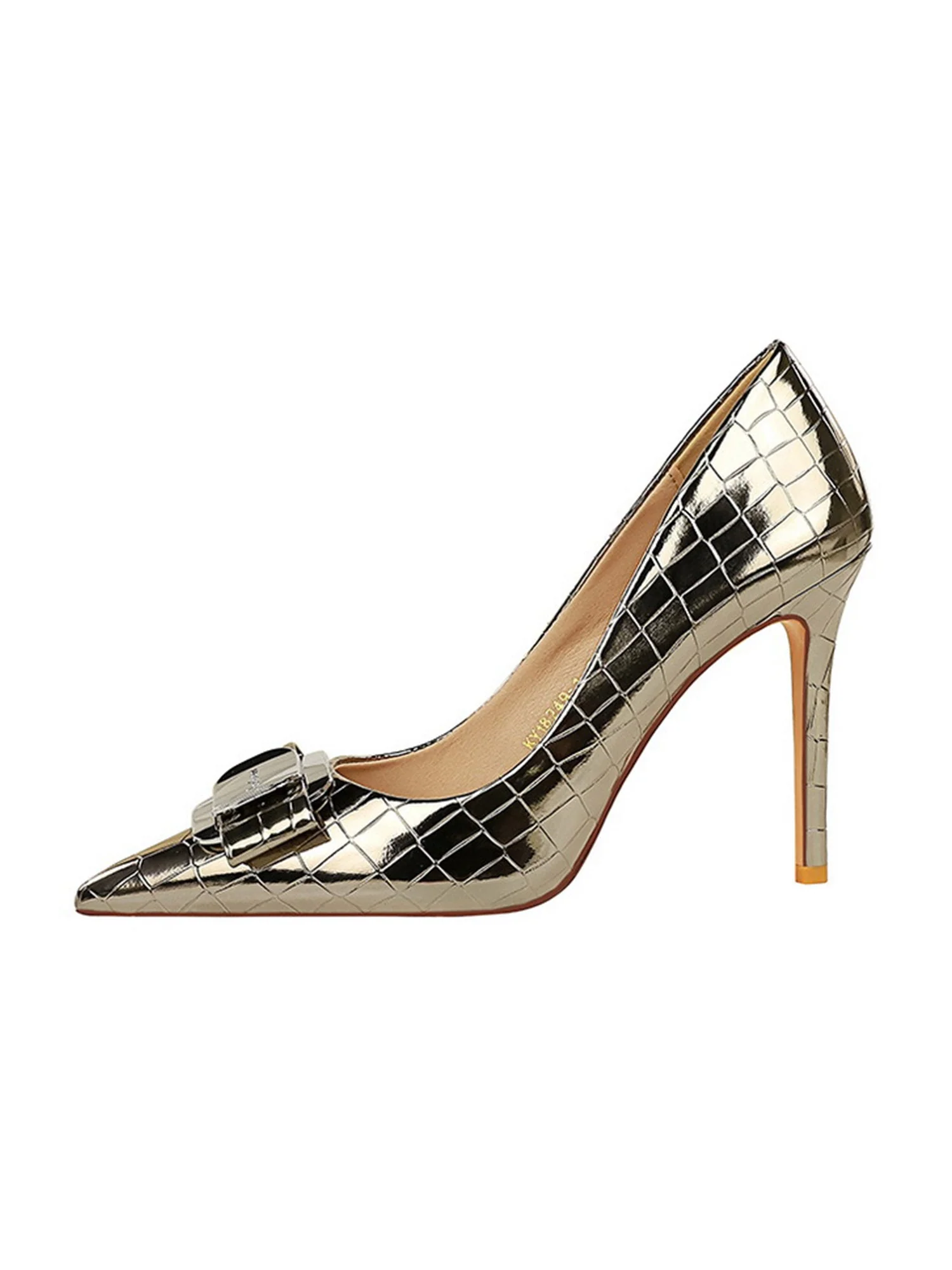 Einfache Slip-On-Schuhe aus Kunstleder mit hohem Absatz und spitzer Spitze - Image 10