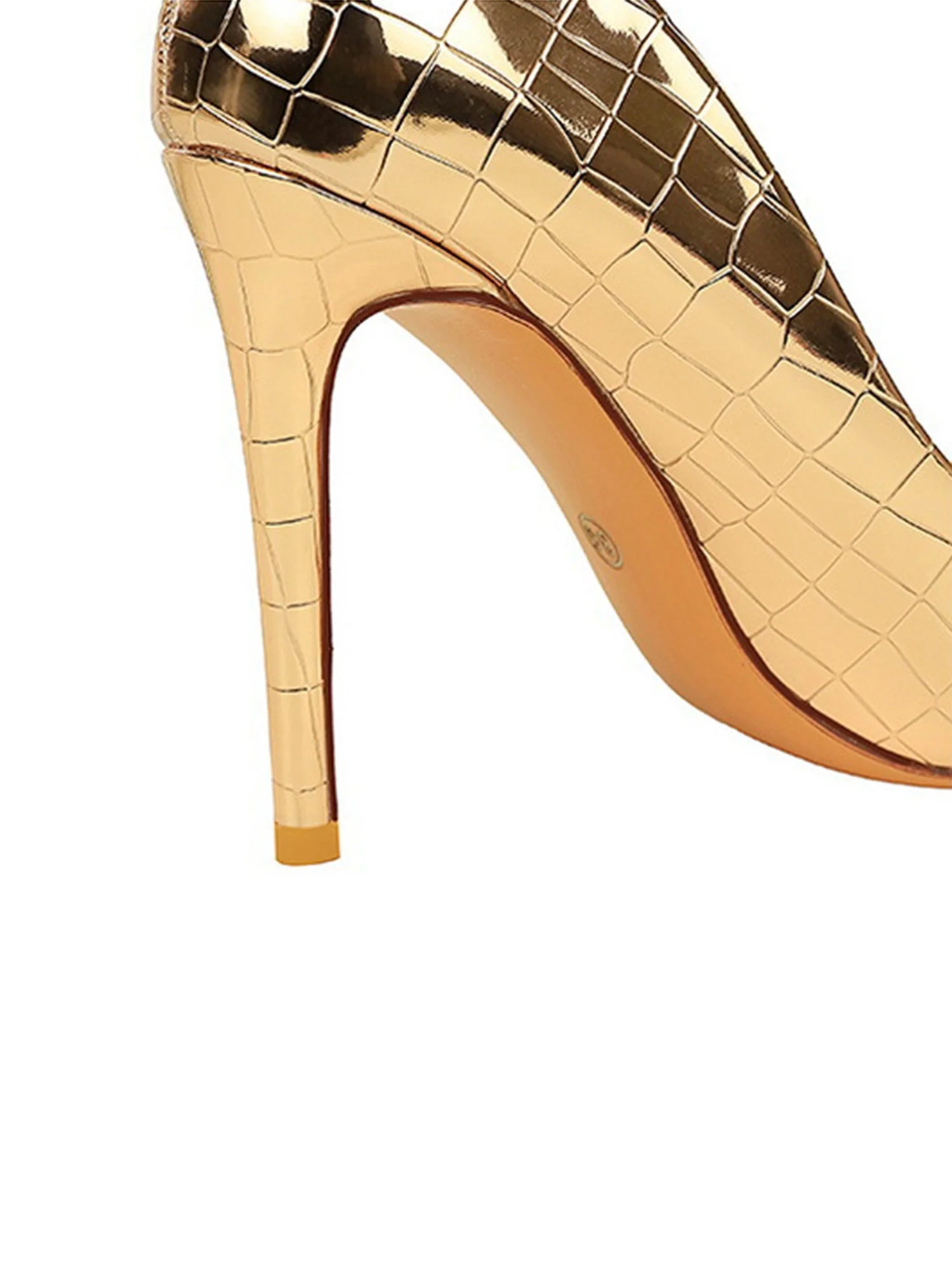 Einfache Slip-On-Schuhe aus Kunstleder mit hohem Absatz und spitzer Spitze - Image 14