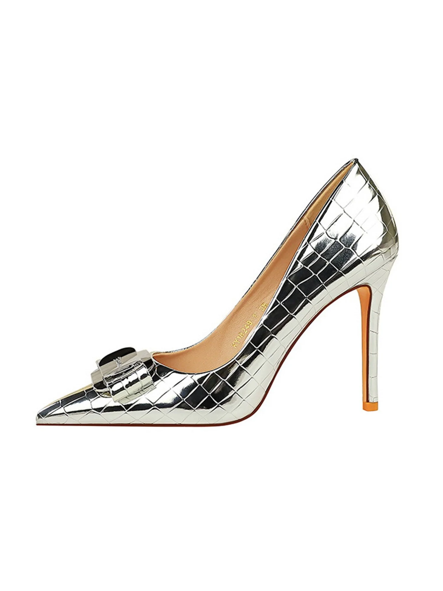 Einfache Slip-On-Schuhe aus Kunstleder mit hohem Absatz und spitzer Spitze - Image 5
