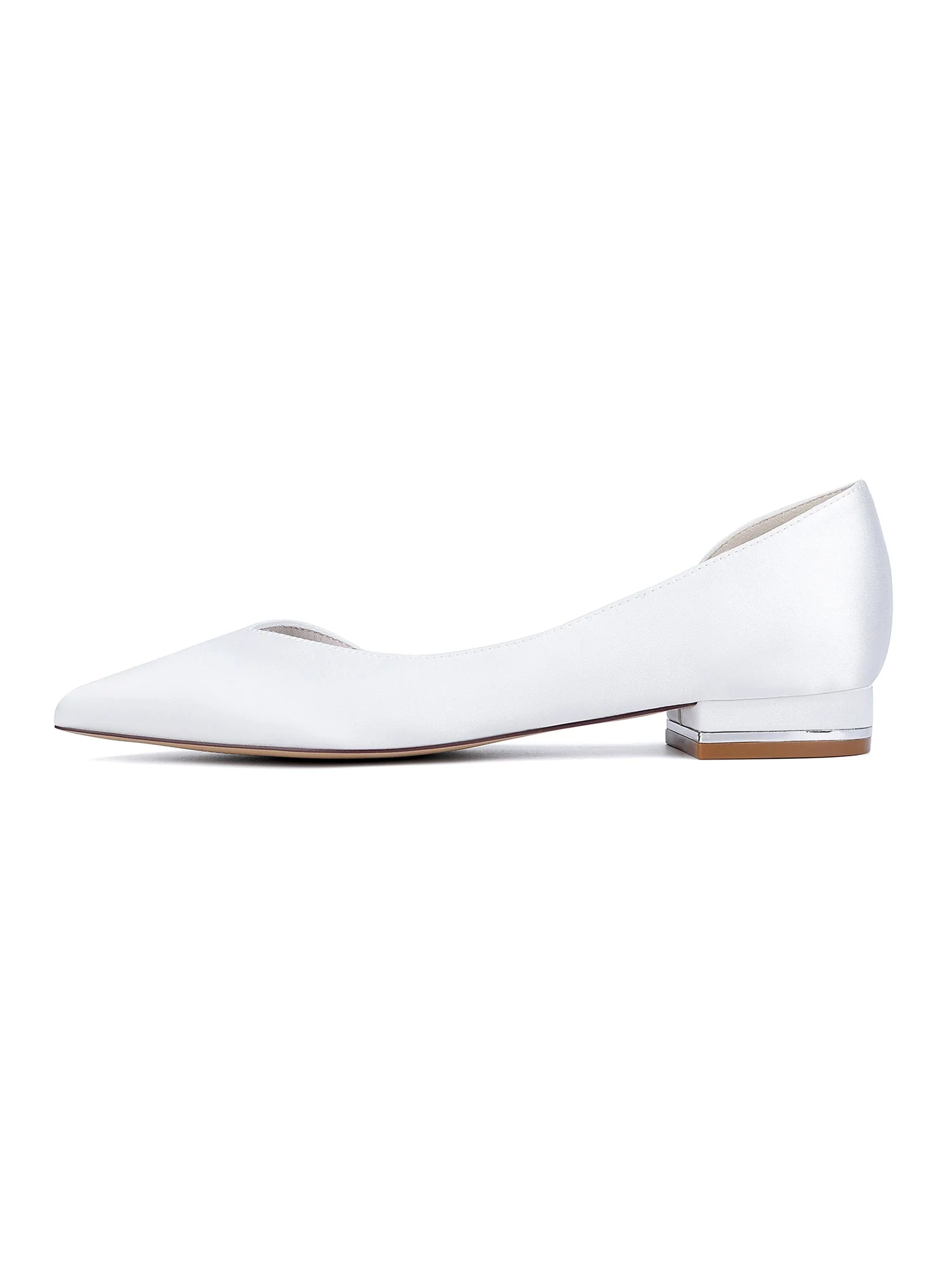 Elegante Schuhe aus Kunstseide mit spitzer Kappe und niedrigem Blockabsatz - Image 3