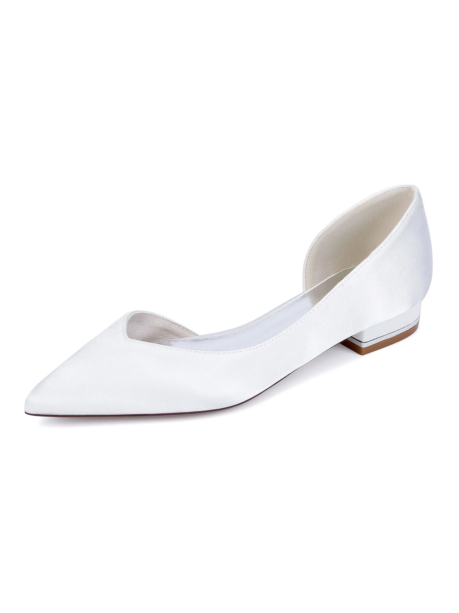 Elegante Schuhe aus Kunstseide mit spitzer Kappe und niedrigem Blockabsatz - Image 6