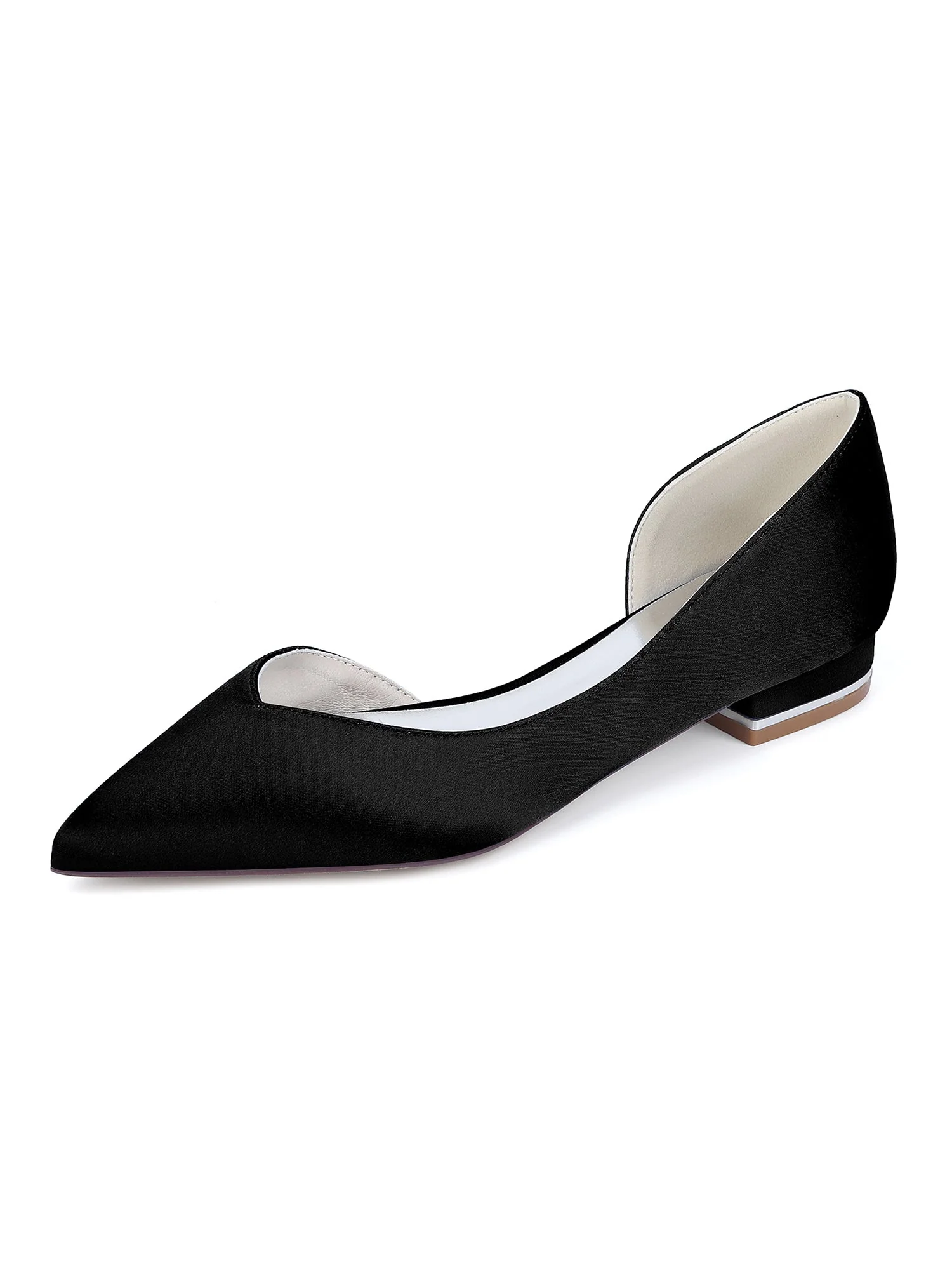 Elegante Schuhe aus Kunstseide mit spitzer Kappe und niedrigem Blockabsatz - Image 8