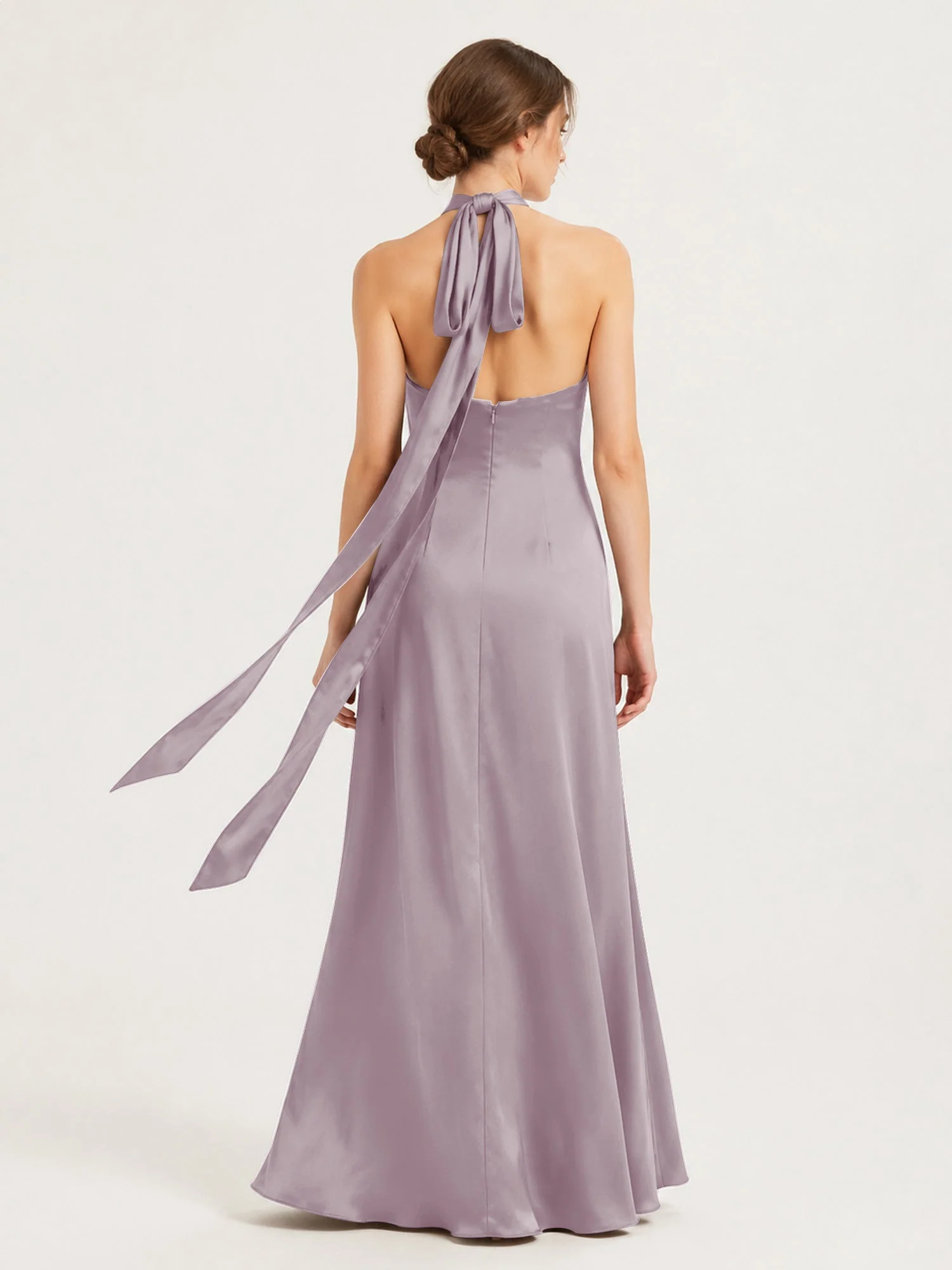 Satin Abendkleid mit Twist Neckholder und Keyhole Detail Dämmerung - Image 2
