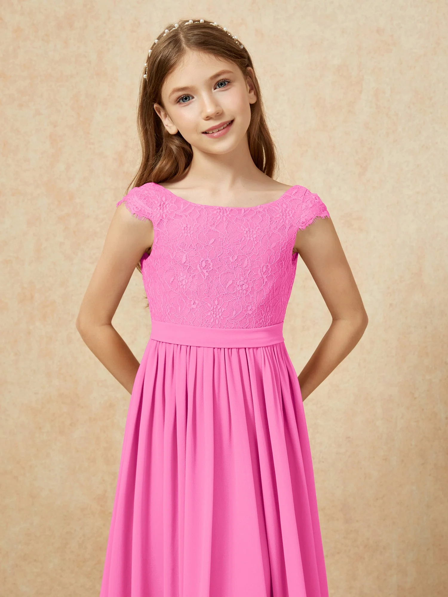 Flügelärmel Spitze Chiffon Junge Brautjungfernkleider Azalee - Image 6