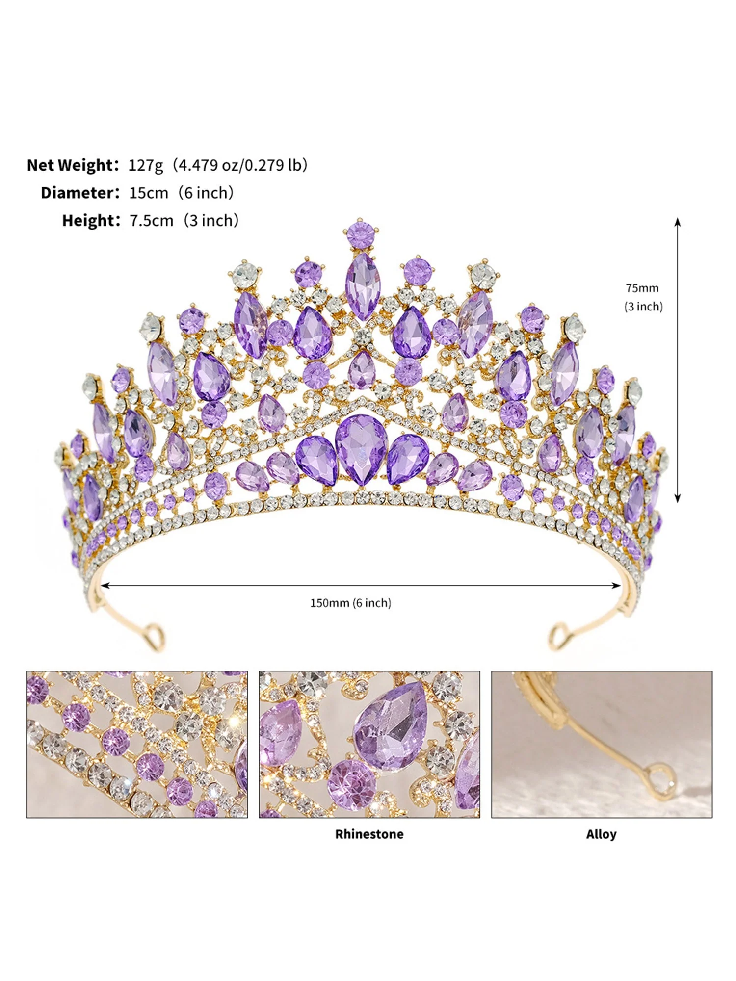 Haarschmuck Alloy Strass Kronen - Image 11