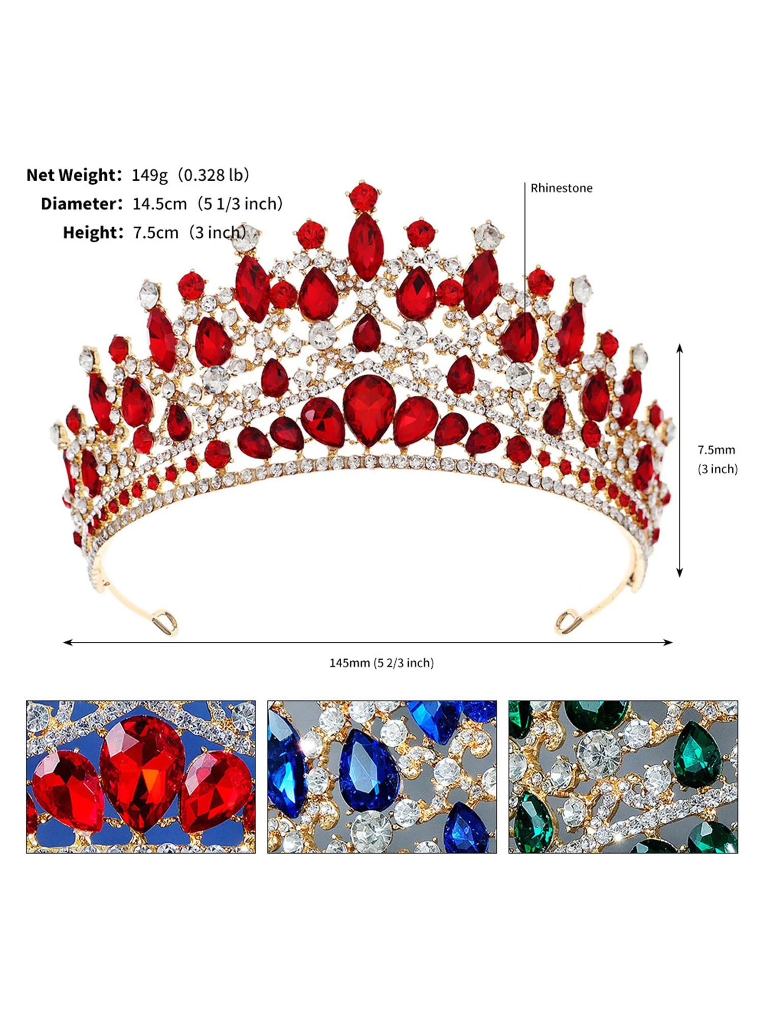 Haarschmuck Alloy Strass Kronen - Image 8