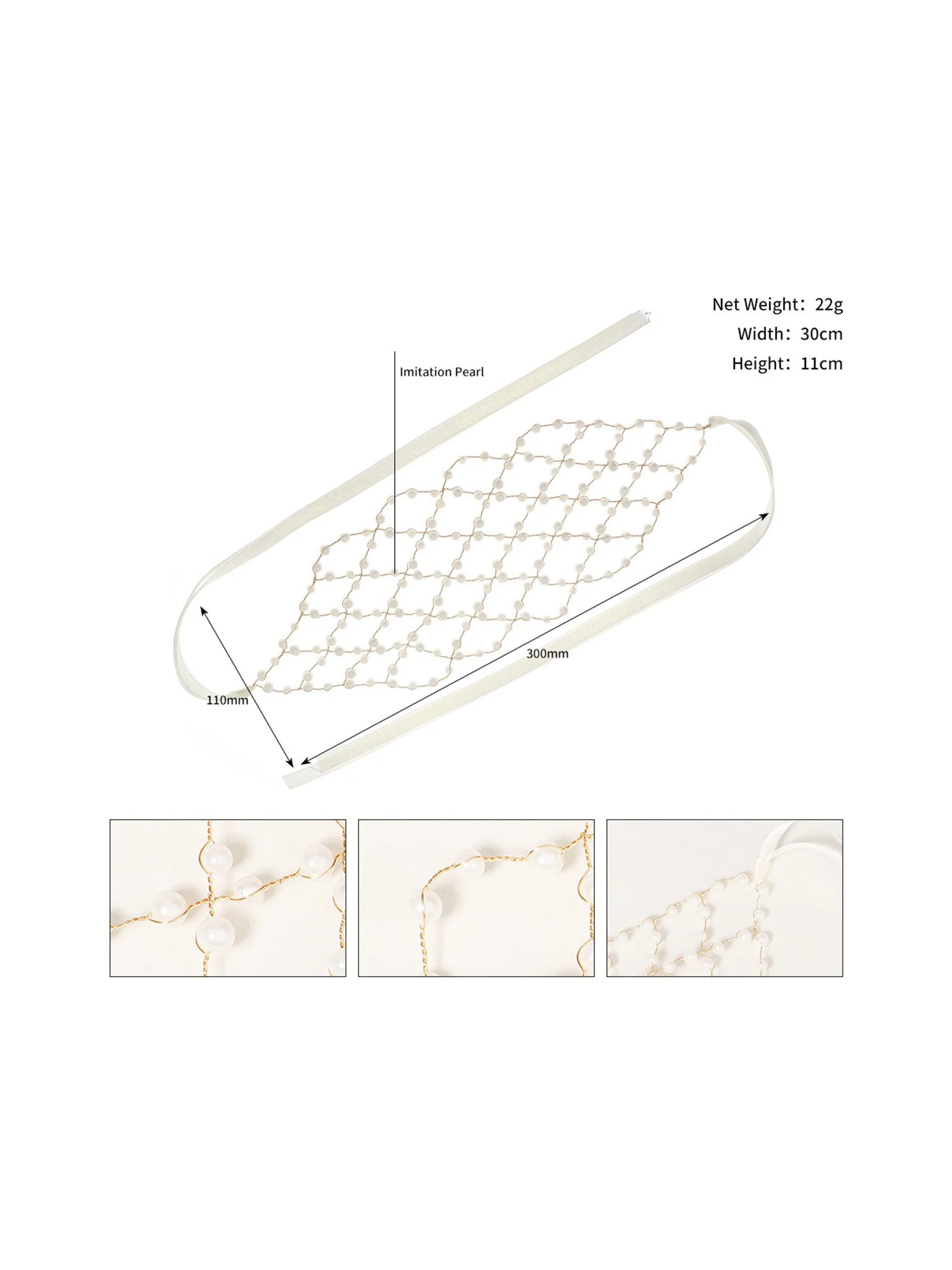 Handgefertigtes Perlen-Stirnband mit Mesh - Image 7
