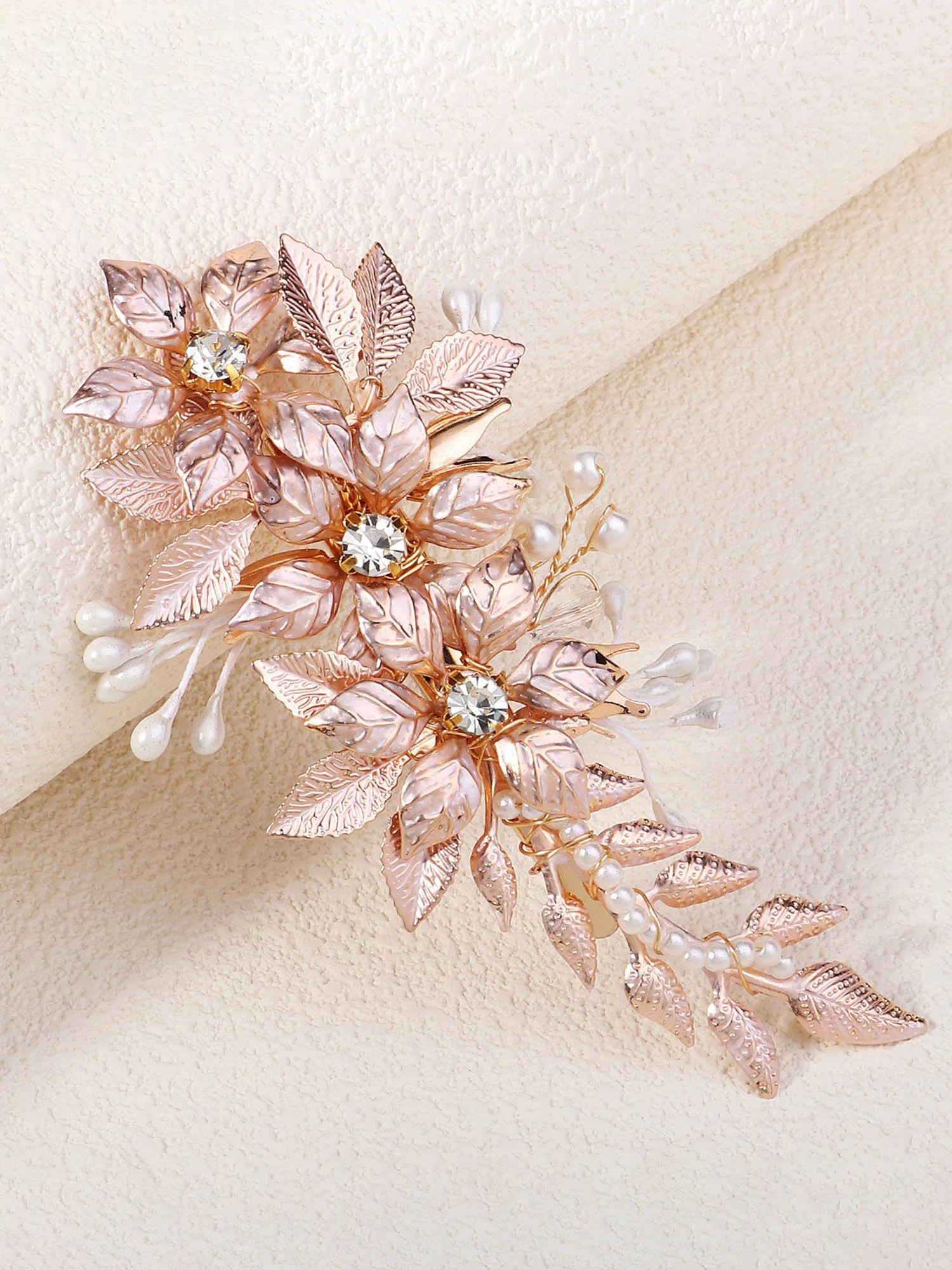 Handgemalte Dünne Blumenblatt Metall Haarnadel - Image 2