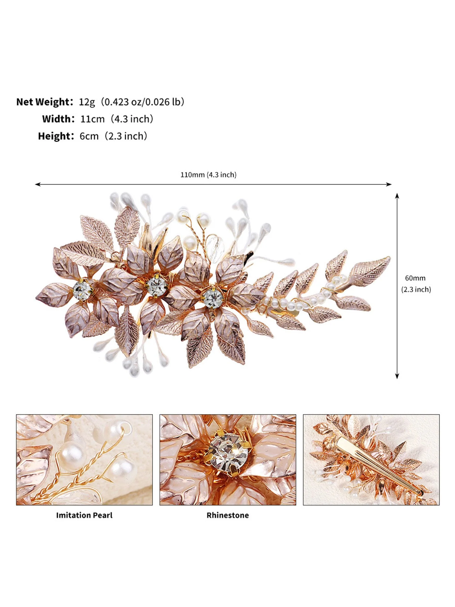 Handgemalte Dünne Blumenblatt Metall Haarnadel - Image 7
