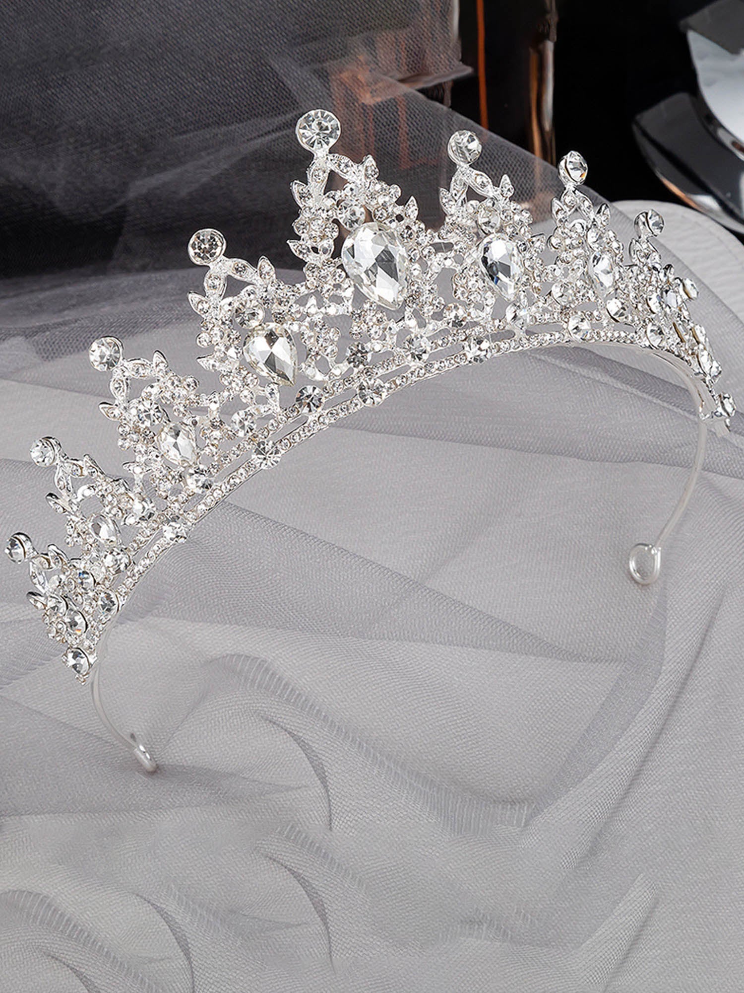 Helle Kristall-Tiara Hochzeitskrone - Image 5