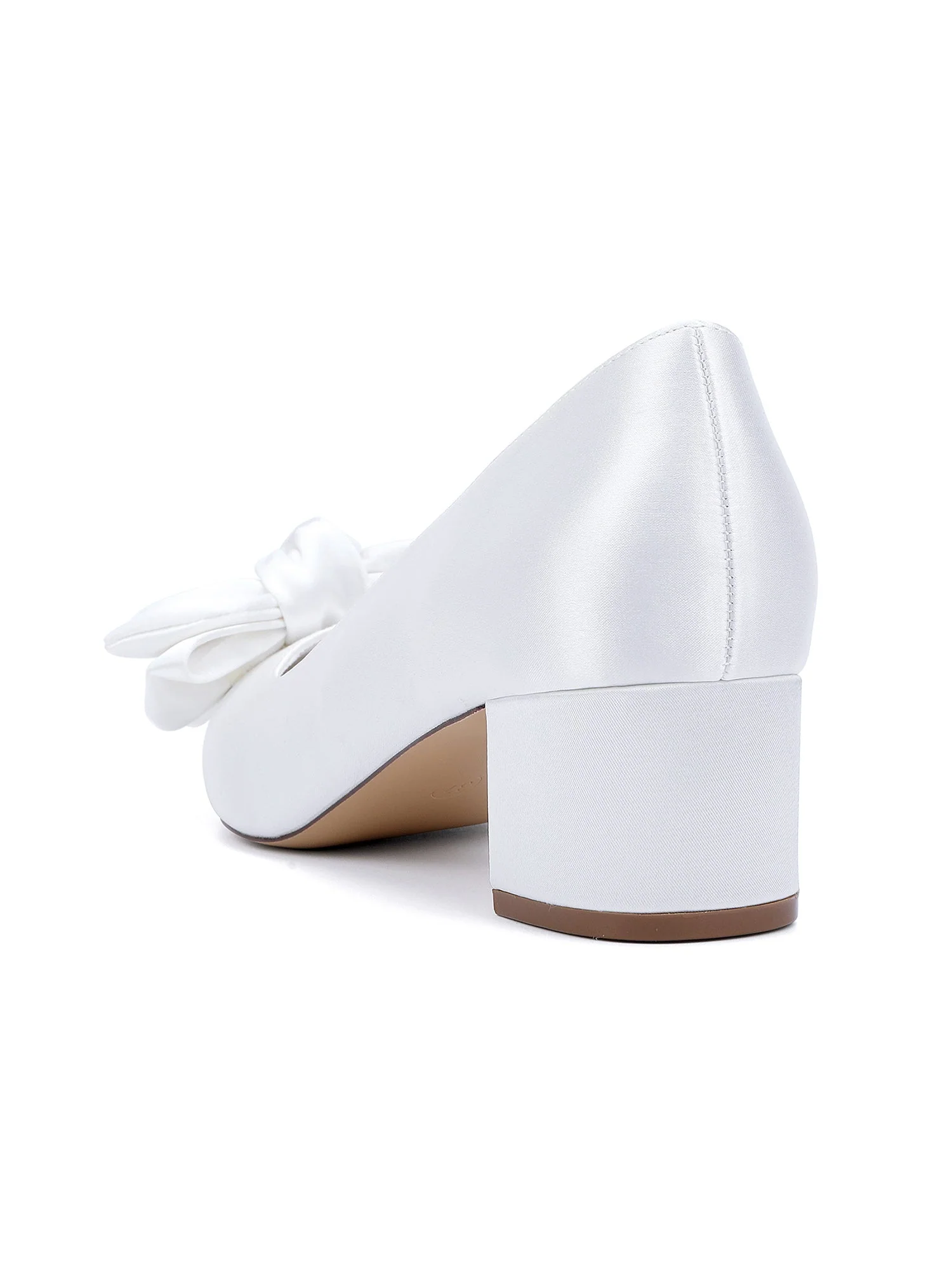Hochzeitsschuhe mit spitzer Kappe, niedrigem Blockabsatz und Schleife - Image 3