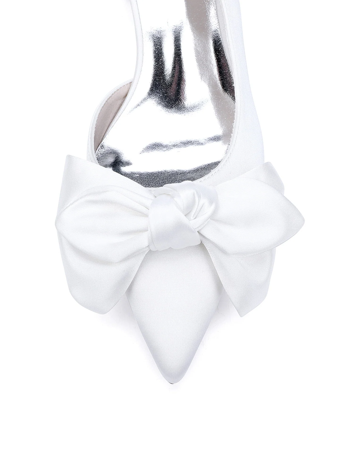 Hochzeitsschuhe mit spitzer Kappe, niedrigem Blockabsatz und Schleife - Image 6