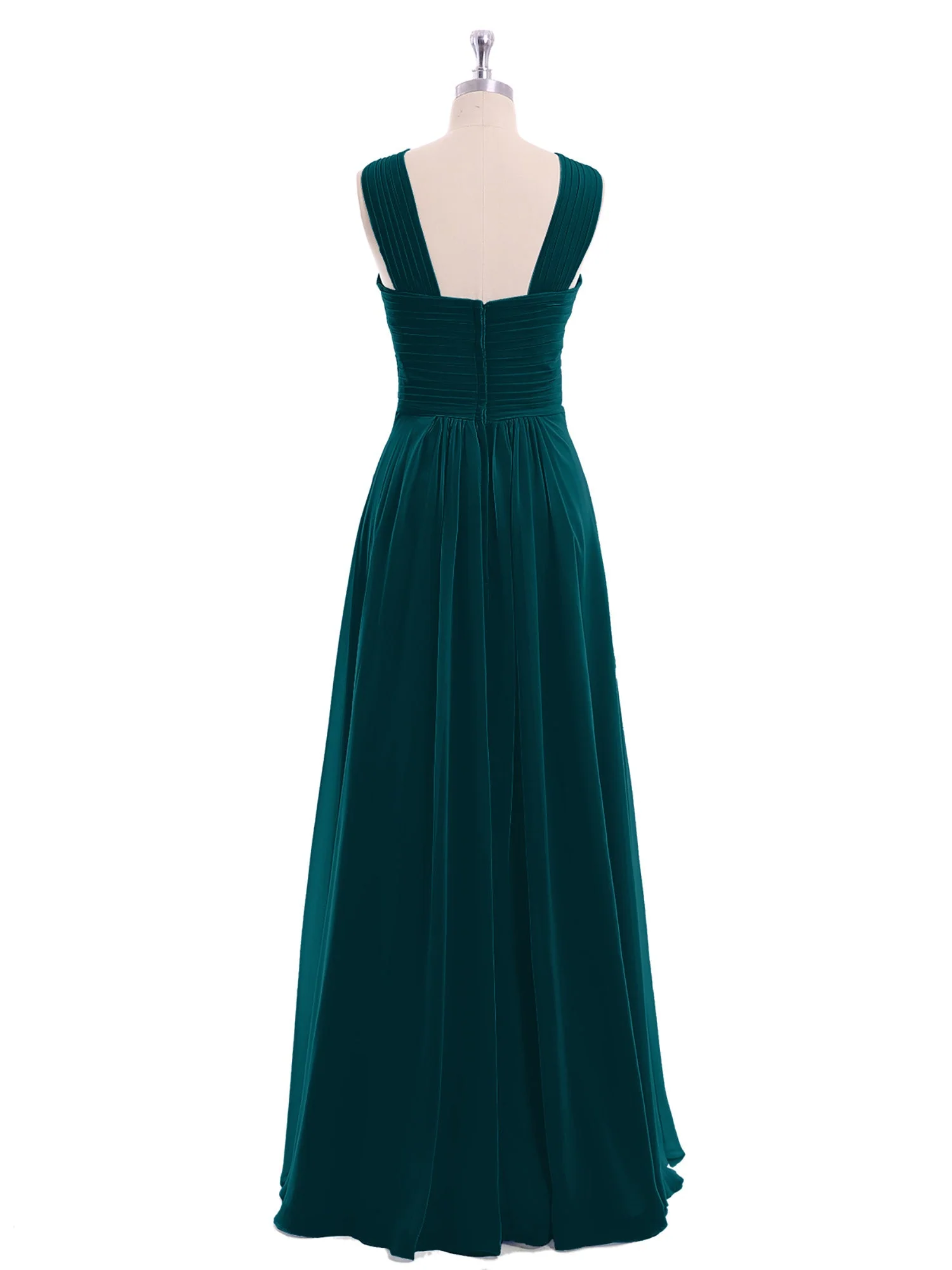 Kreuz Schultergurt Chiffon Kleid mit Empire-Linie Taille Kieferngrün - Image 5