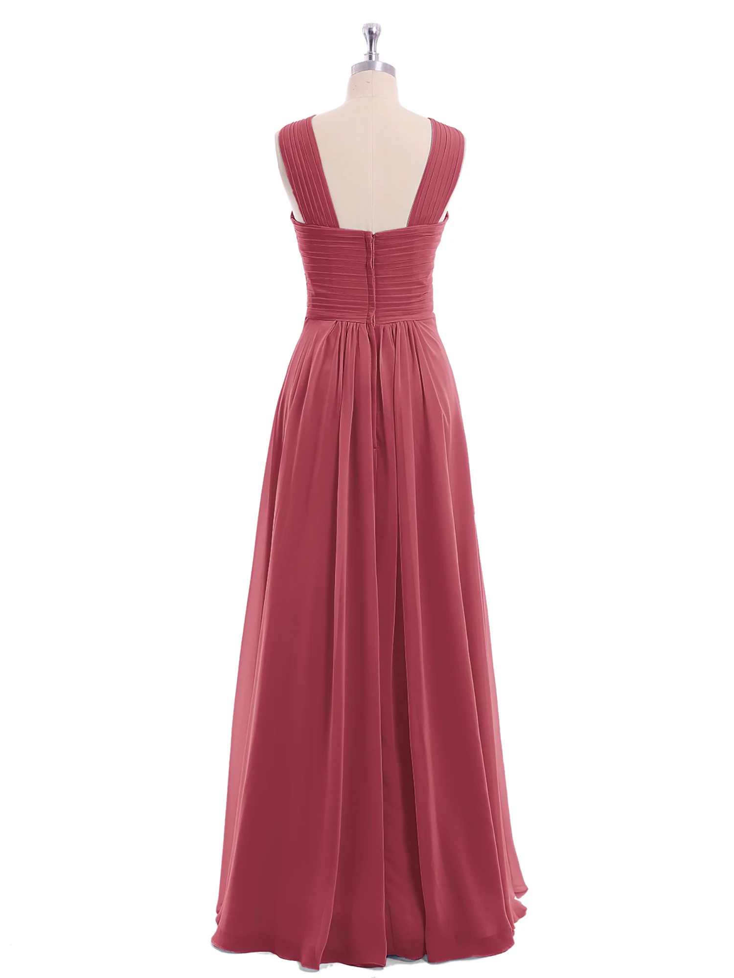 Kreuz Schultergurt Chiffon Kleid mit Empire-Linie Taille Zimtrose - Image 8