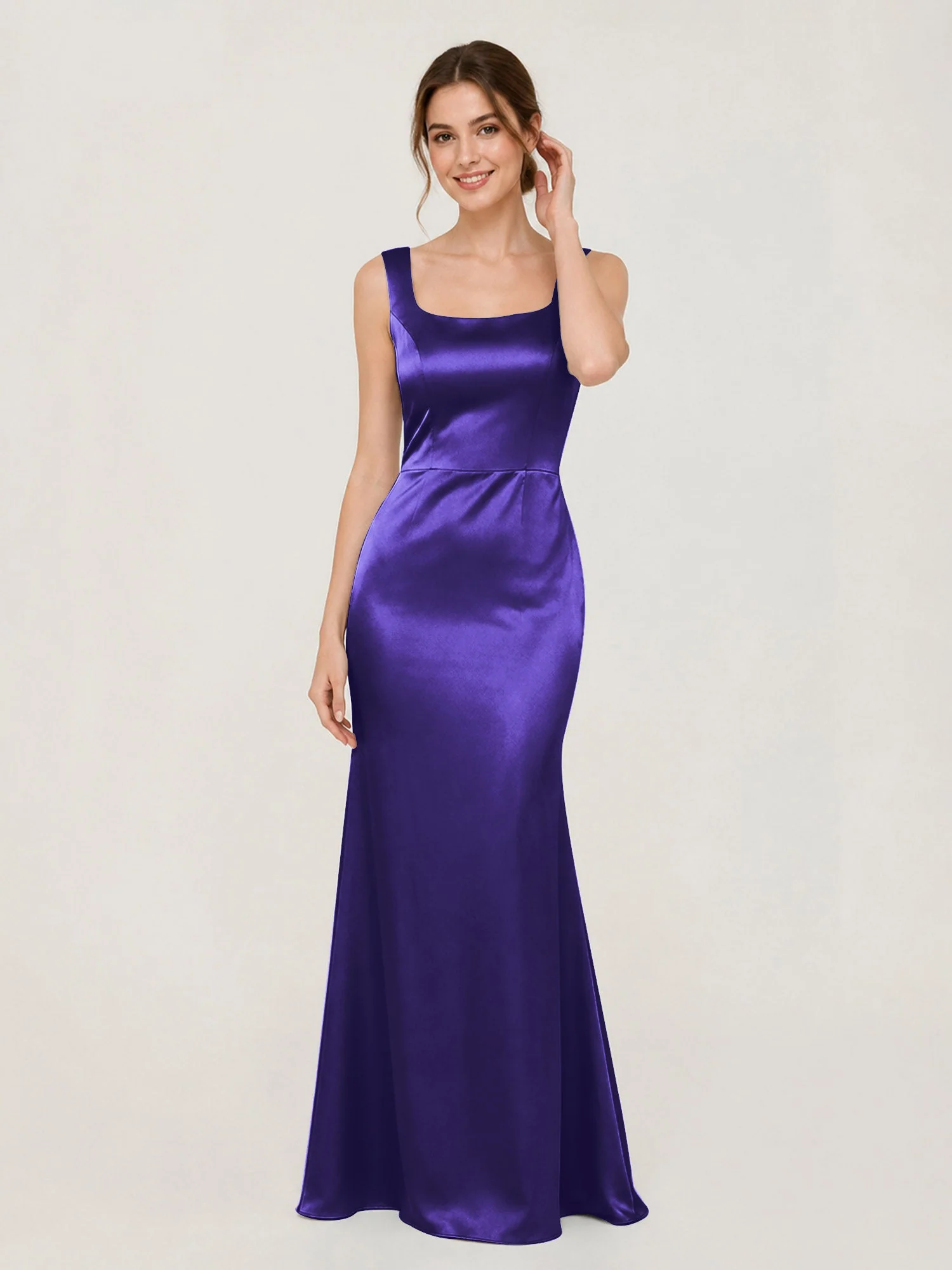 Satin Meerjungfrau Kleid mit Rückenschleife Regentschaft