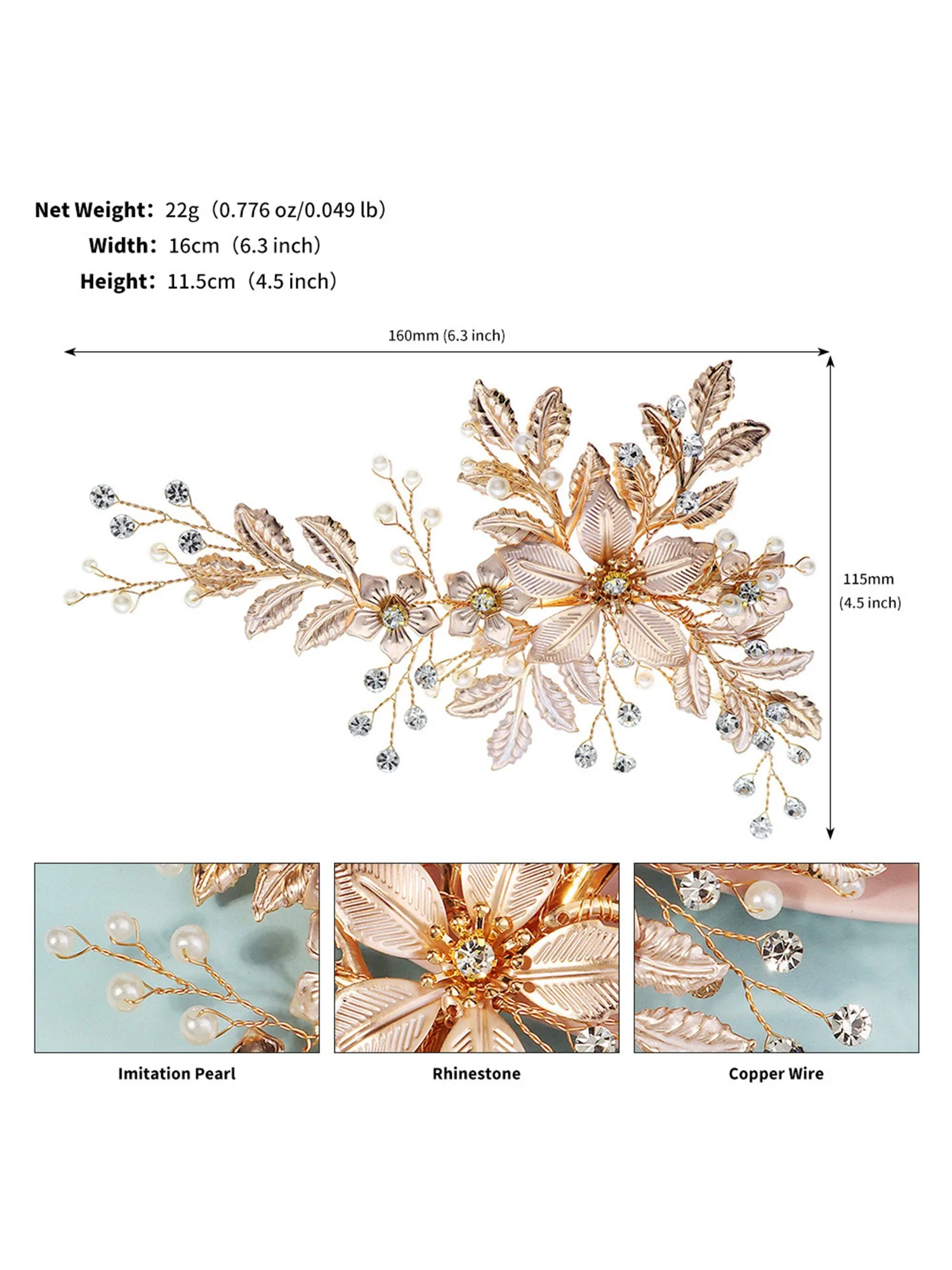 Luxus Schmuck Vielseitige Metall Blume Haarnadel - Image 11