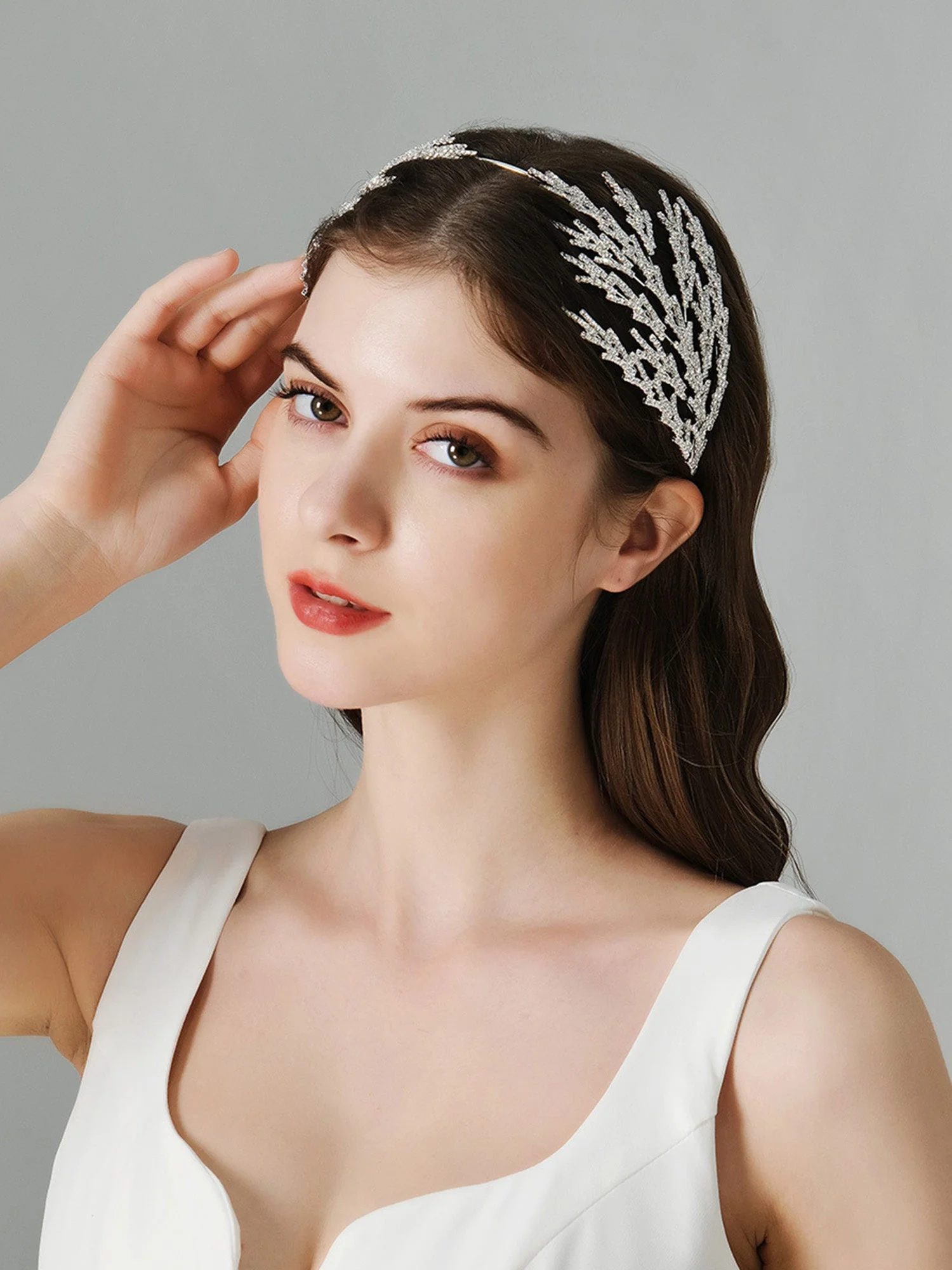 Metall Super Glänzendes Strass Breites Haarband Haarschmuck - Image 11