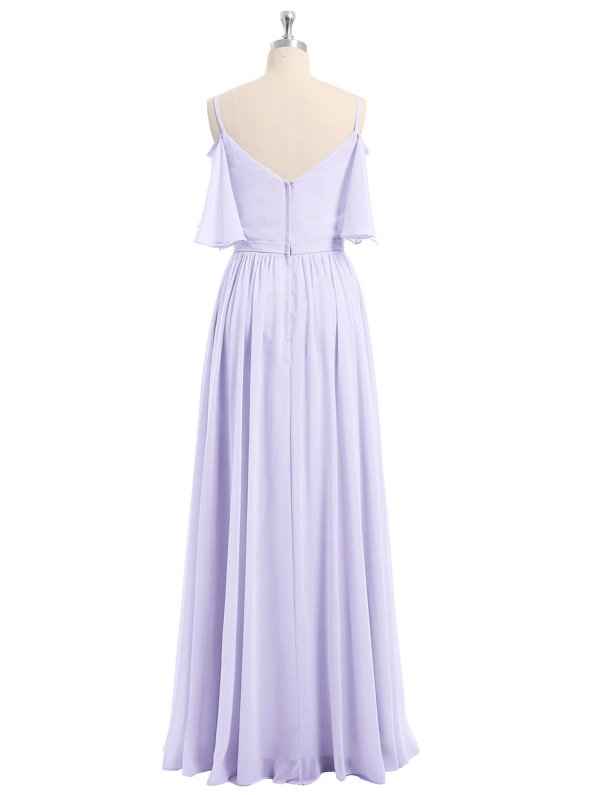 Off-The-Schulter Spaghetti Träger Chiffon Kleid Lila - Image 5