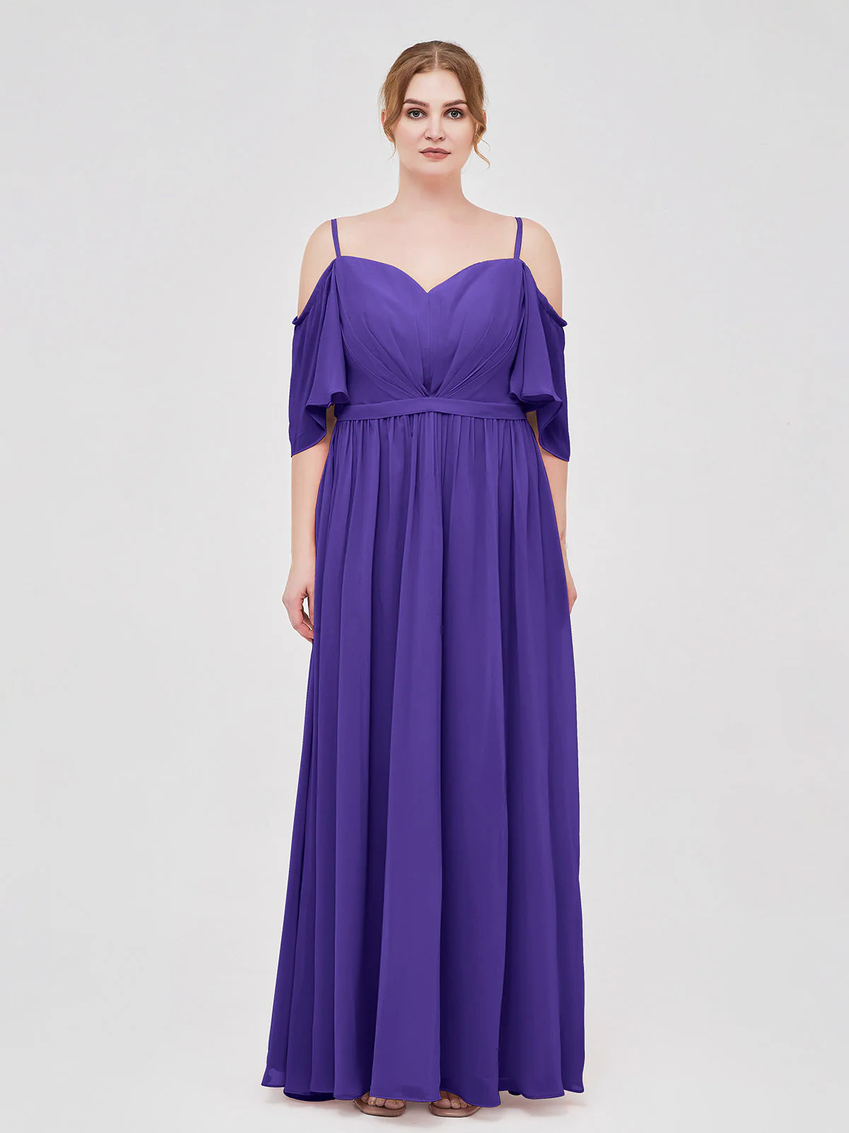Off-The-Schulter Spaghetti Träger Chiffon Kleid Regentschaft - Image 7