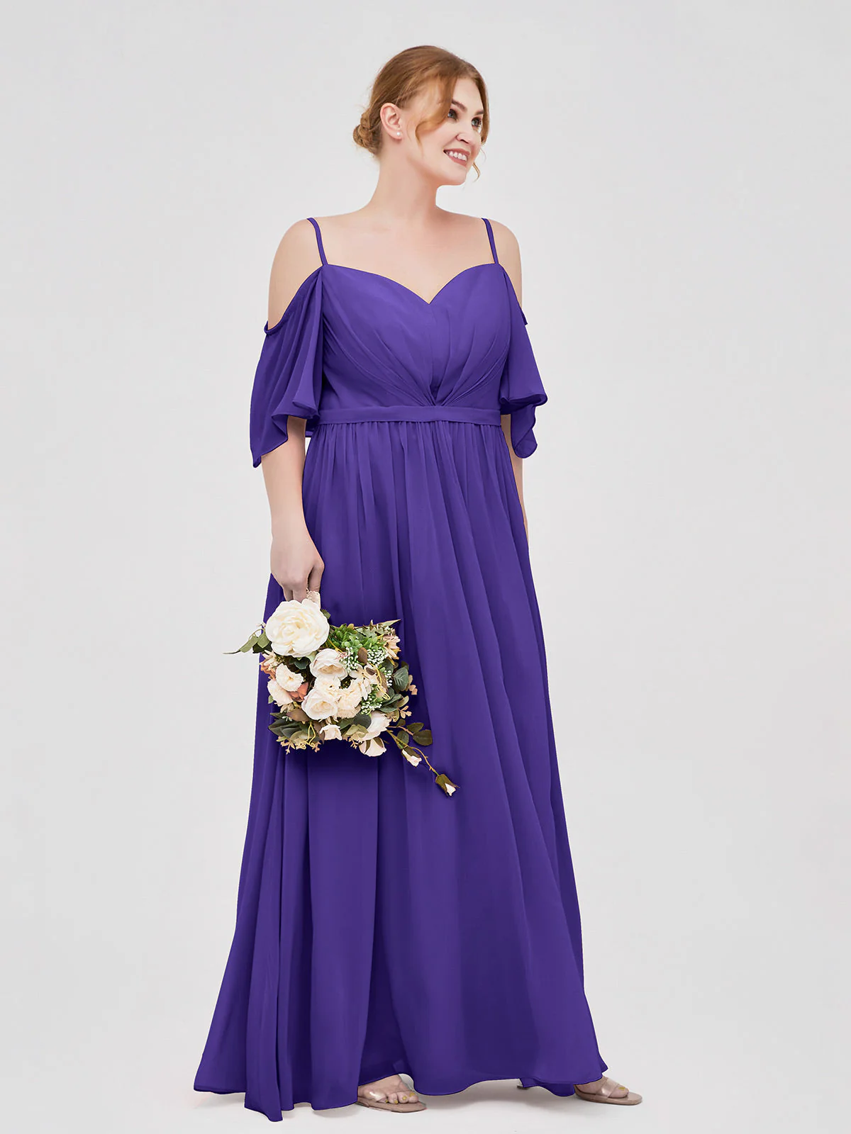Off-The-Schulter Spaghetti Träger Chiffon Kleid Regentschaft - Image 9