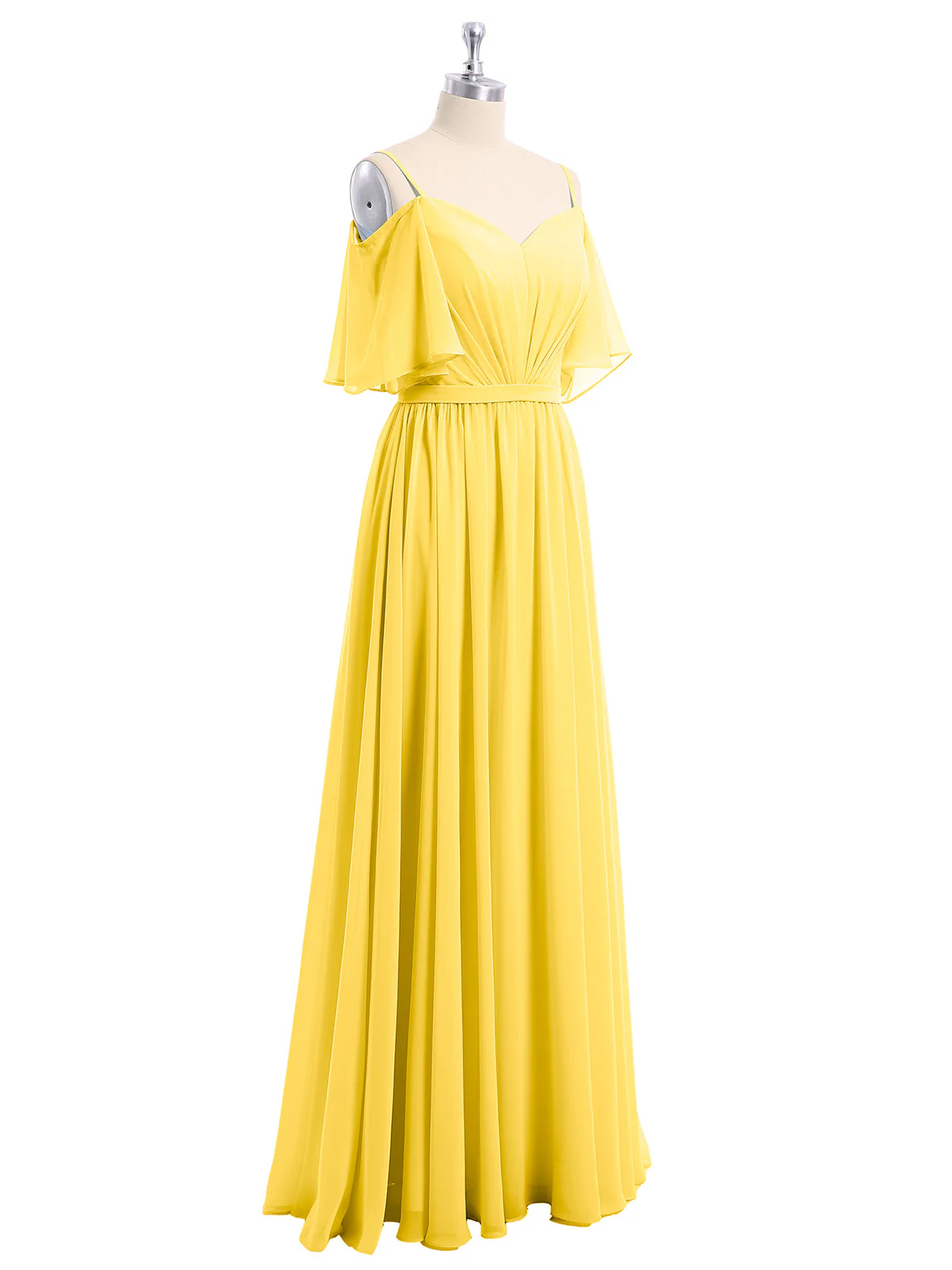 Off-The-Schulter Spaghetti Träger Chiffon Kleid Ringelblume - Image 6