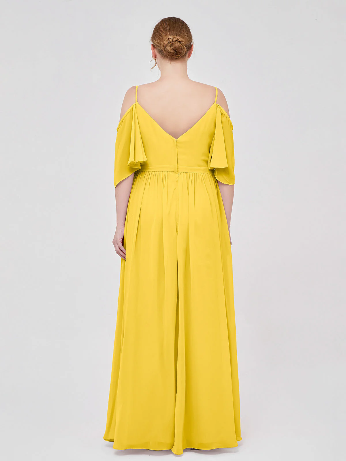 Off-The-Schulter Spaghetti Träger Chiffon Kleid Ringelblume - Image 8