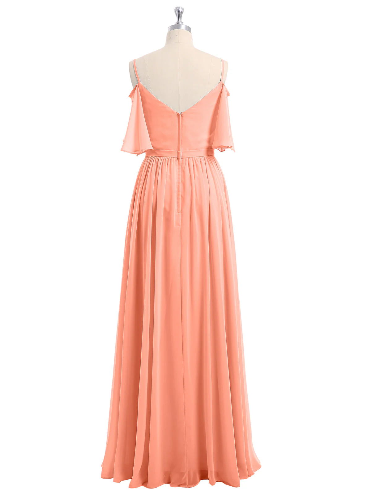 Off-The-Schulter Spaghetti Träger Chiffon Kleid Sonnenuntergang - Image 5