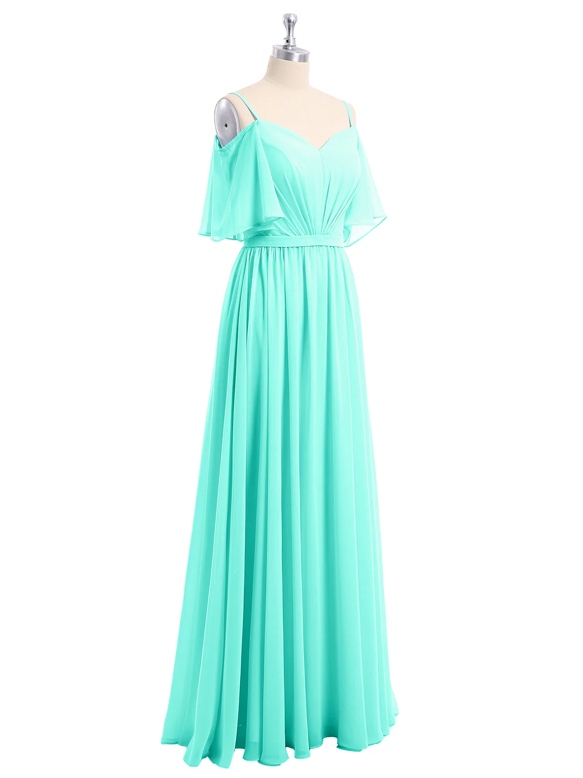 Off-The-Schulter Spaghetti Träger Chiffon Kleid Spa - Image 6