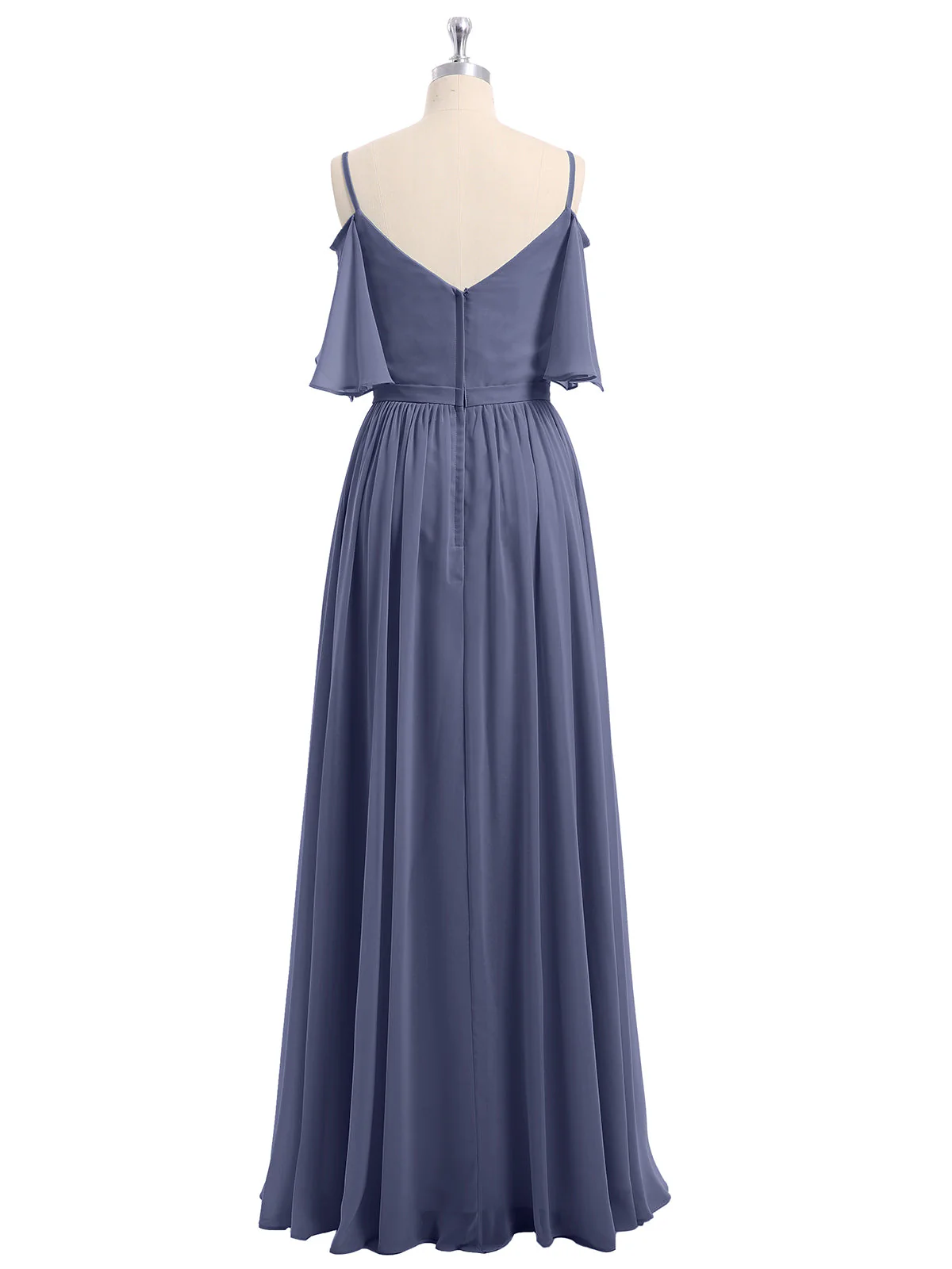 Off-The-Schulter Spaghetti TrÀger Chiffon Kleid Sturm - Image 5