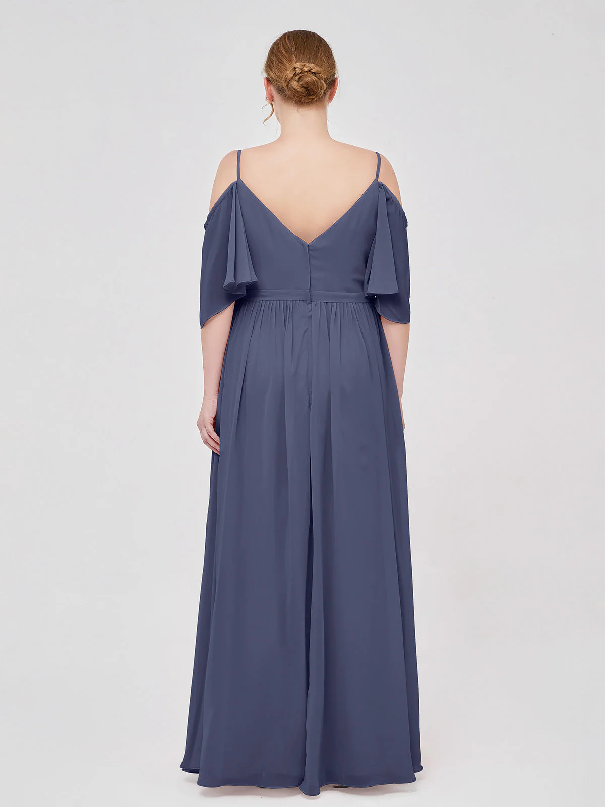 Off-The-Schulter Spaghetti TrÀger Chiffon Kleid Sturm - Image 8