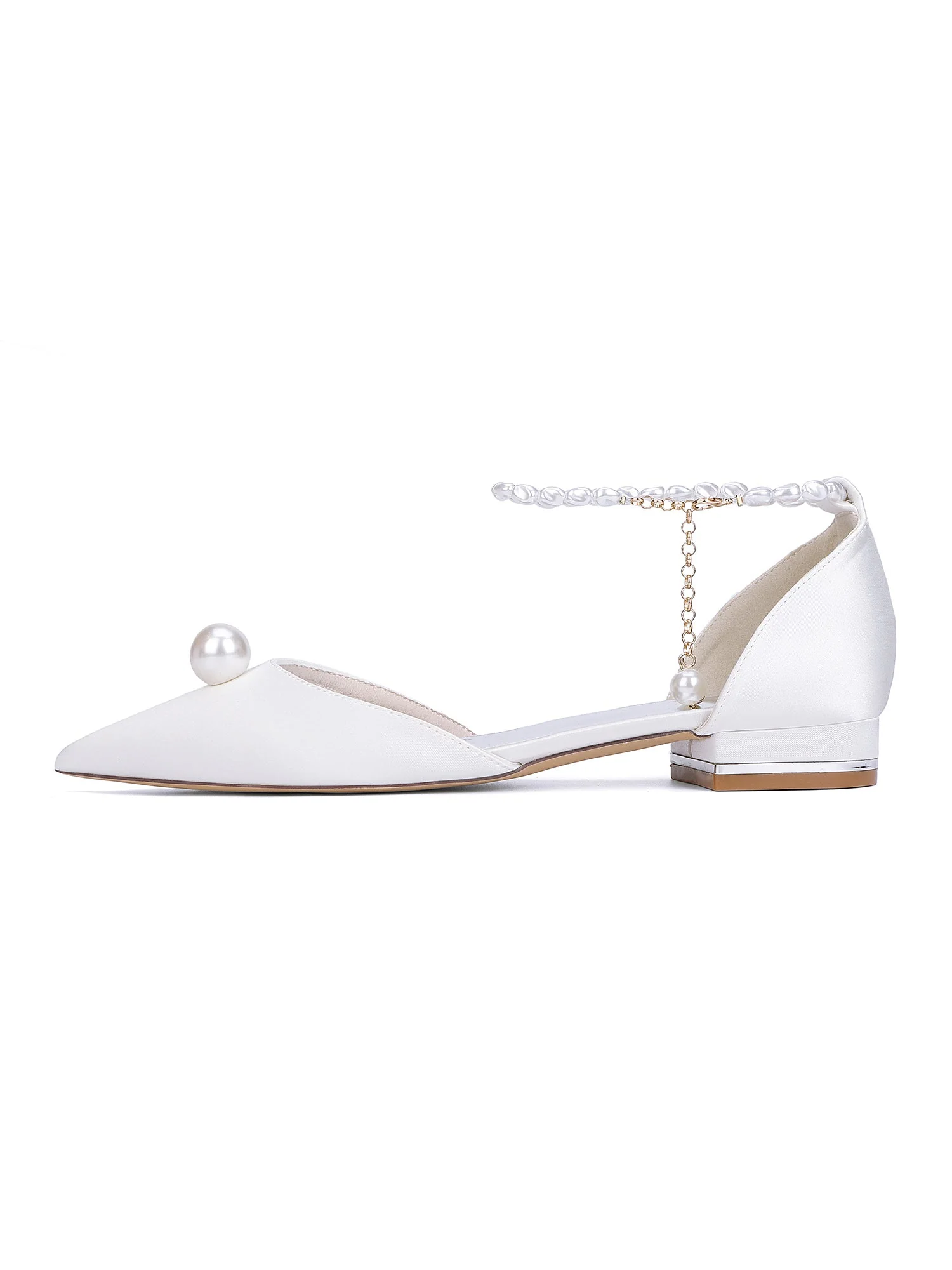 Perlen Knöchelriemen Spitzenschuh Damen Flats - Image 5