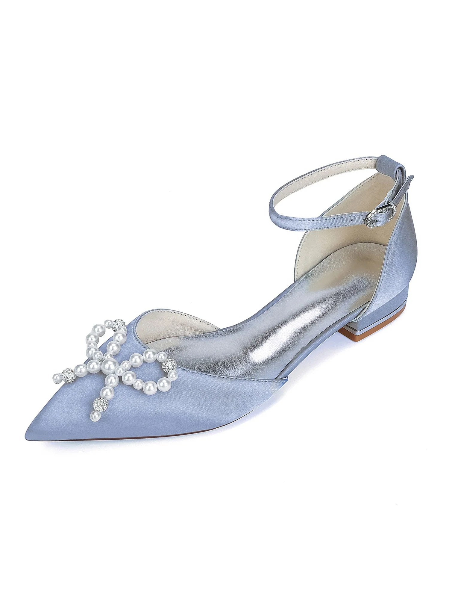 Perlen Satin Spitzenschuh Damen Flats - Image 11