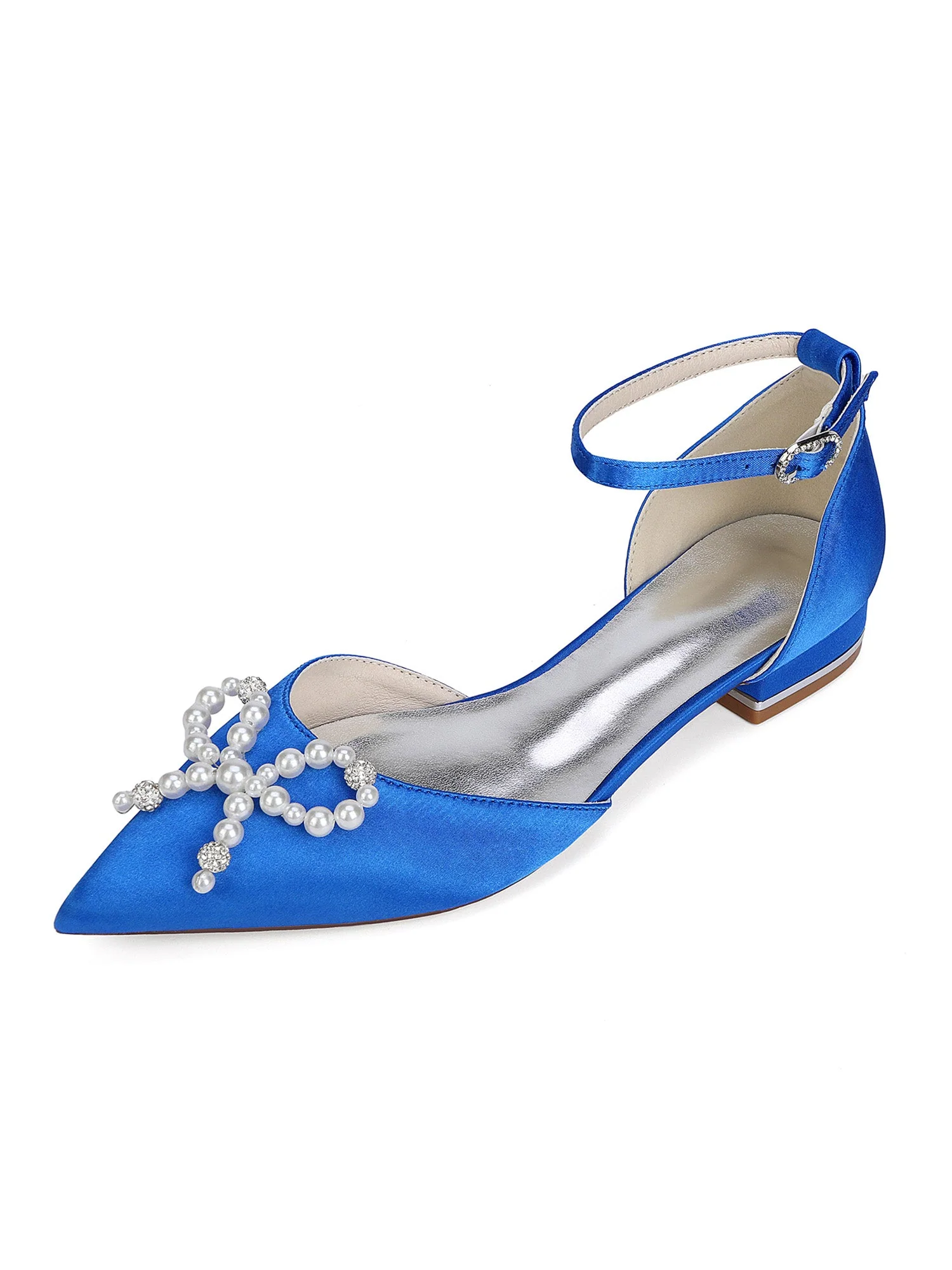 Perlen Satin Spitzenschuh Damen Flats - Image 12