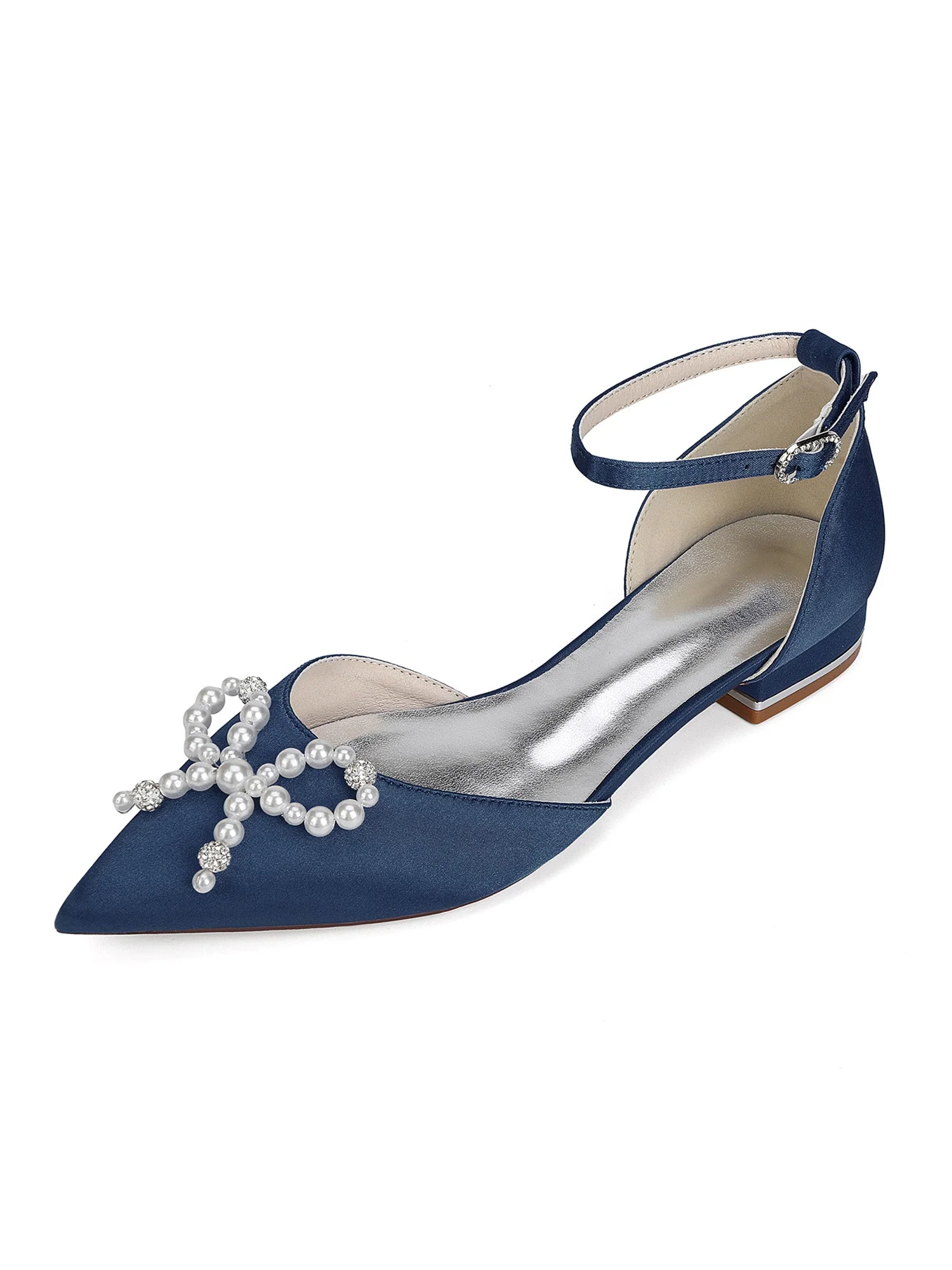 Perlen Satin Spitzenschuh Damen Flats - Image 15