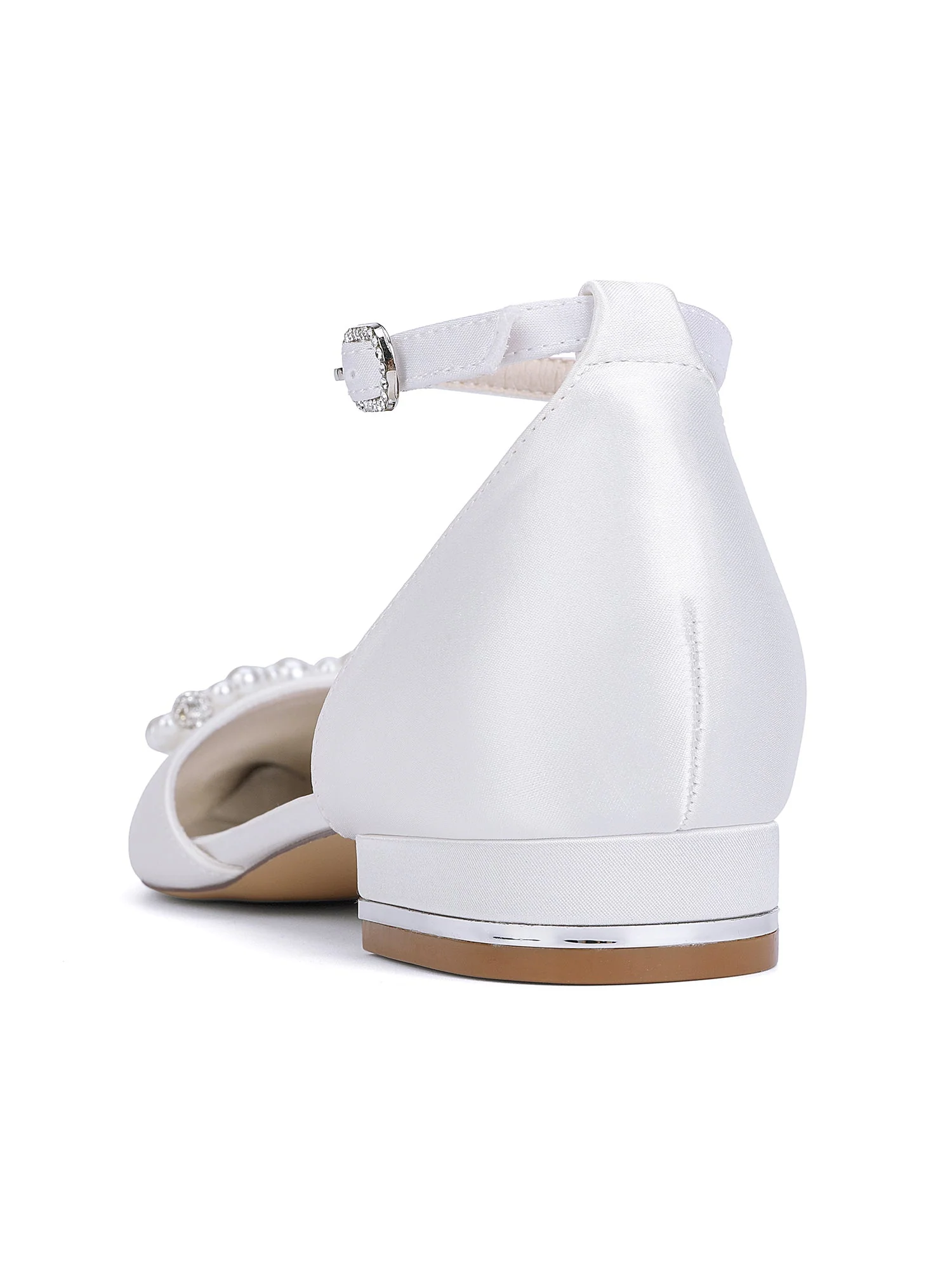 Perlen Satin Spitzenschuh Damen Flats - Image 3