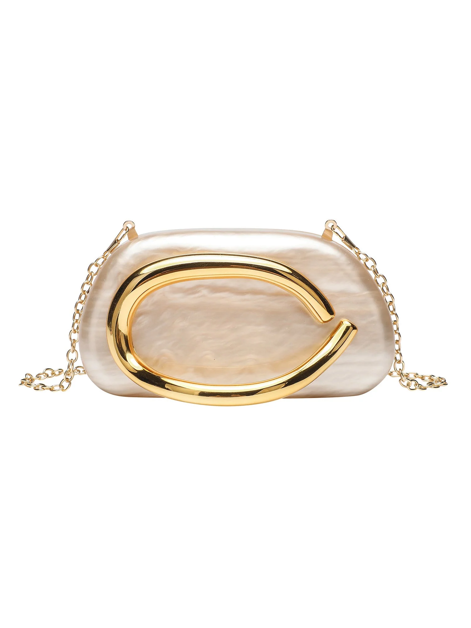 Perlmutt-Acryl Vintage-Clutch