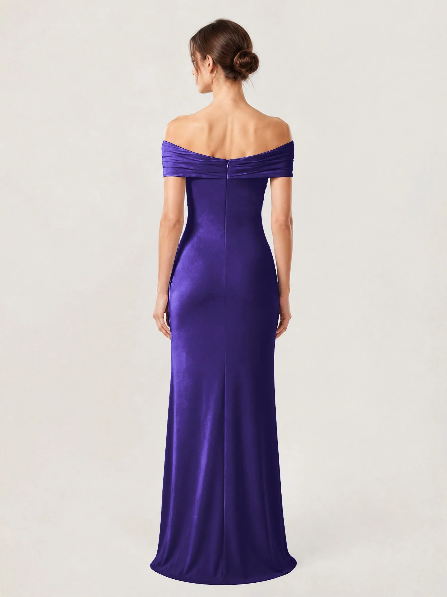 Schulterfreies Crêpe-Säulenkleid Mit Gerafftem Oberteil Regentschaft - Image 2