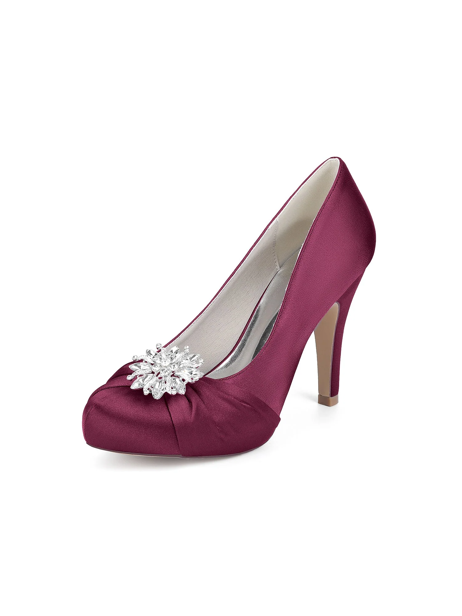 Retro-Pumps mit rundem Zehenbereich und Strassverzierung aus Kunstseide - Image 10
