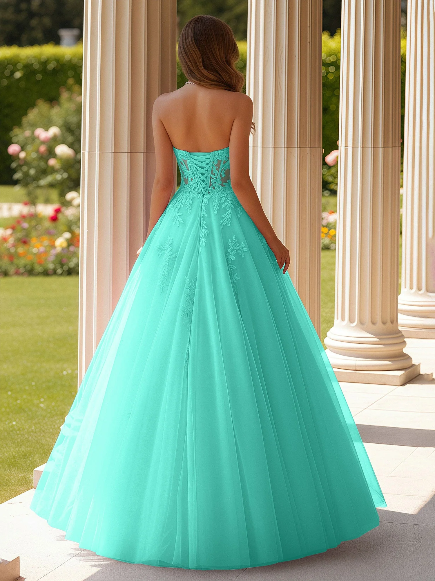Spitze Herzform Schier Korsett Applique Tüll Kleid Spa - Image 2